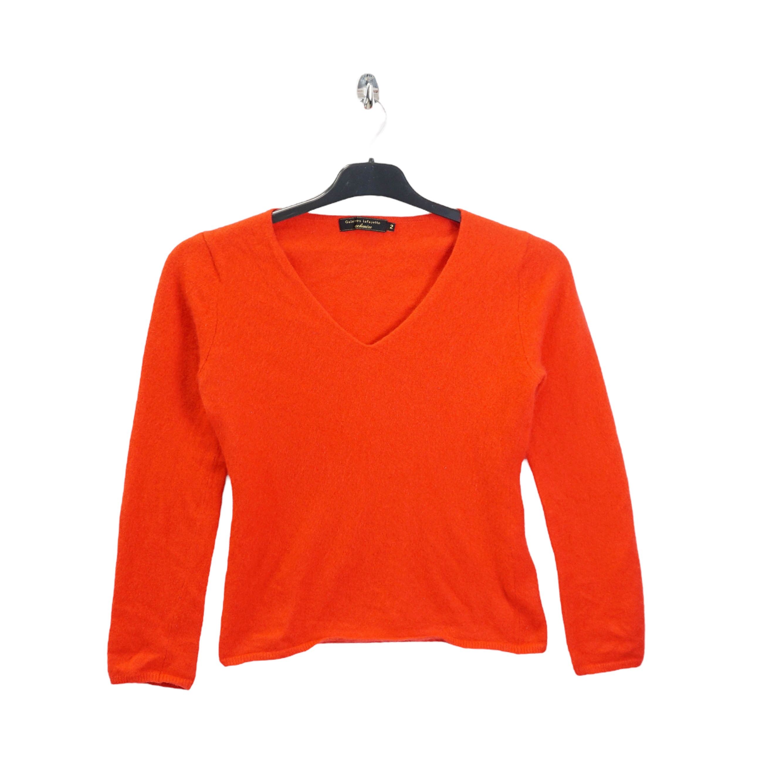 Galeries Lafayette Galeries Lafayette 100% Cashmere Red Sweater Size S / US 4 / IT 40 - 1 Thumbnail