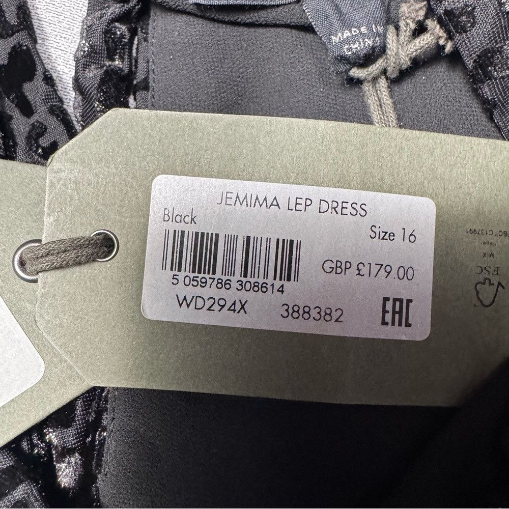 Allsaints NWT New AllSaints Jemima Leopard Black Mini Dress Size 12 Size L / US 10 / IT 46 - 8 Thumbnail
