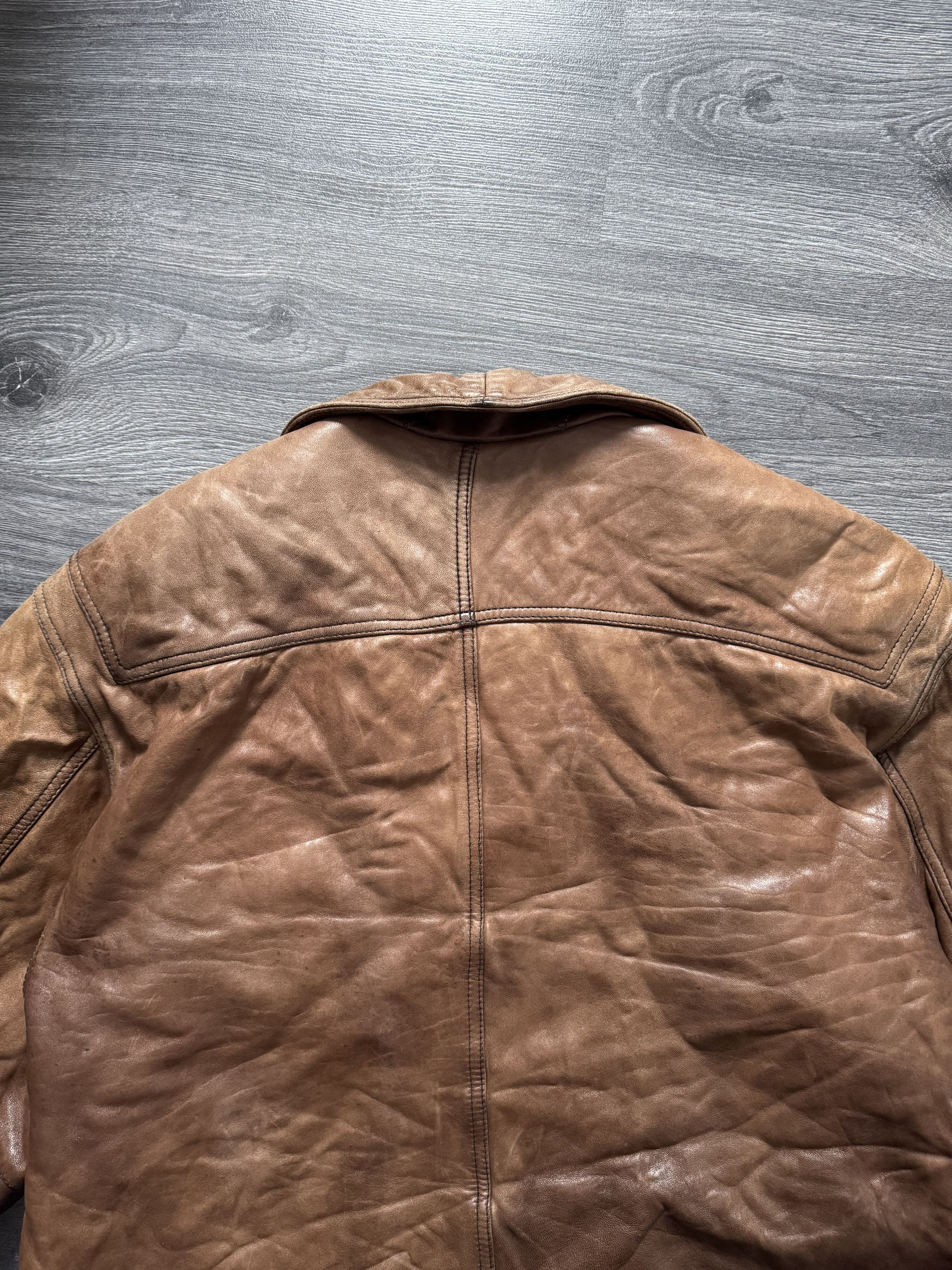 Vintage Vintage 80s La Matta Brown Leather Jacket – Italian Retro Size US L / EU 52-54 / 3 - 3 Thumbnail