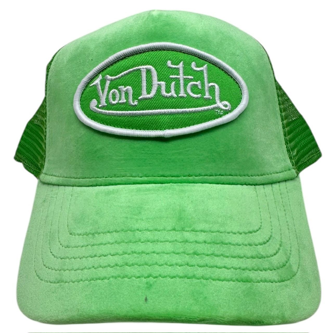 Von Dutch Von Dutch Trucker Hat Lime Green Velvet Snapback Cap Size ONE SIZE - 2 Thumbnail