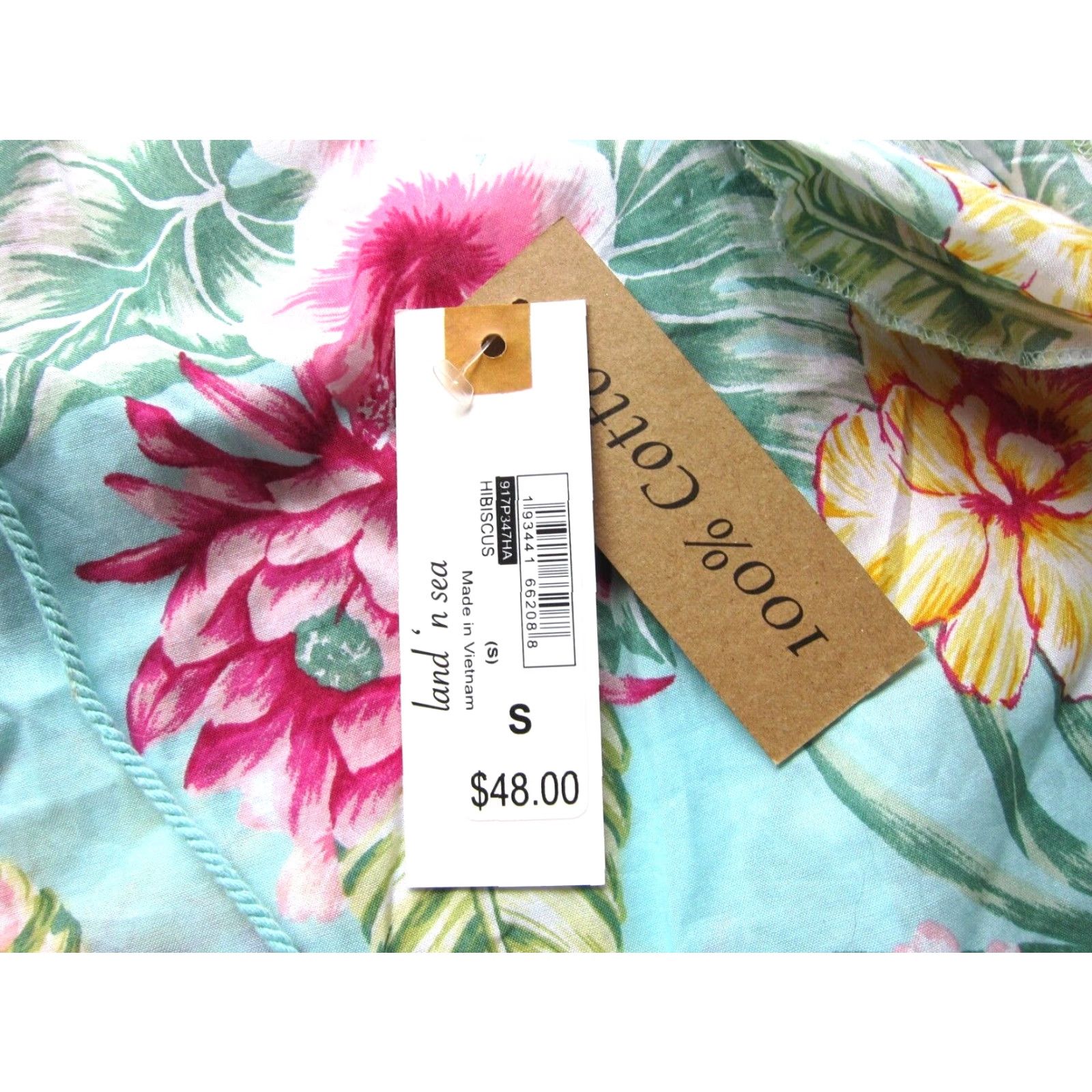 Vintage NWT Land N Sea Cap Sleeve Blouse Floral Pink S Small Women's Cotton 100% V-Neck Short Sleeve Blouse Tunic Regular Size S / US 4 / IT 40 - 3 Thumbnail