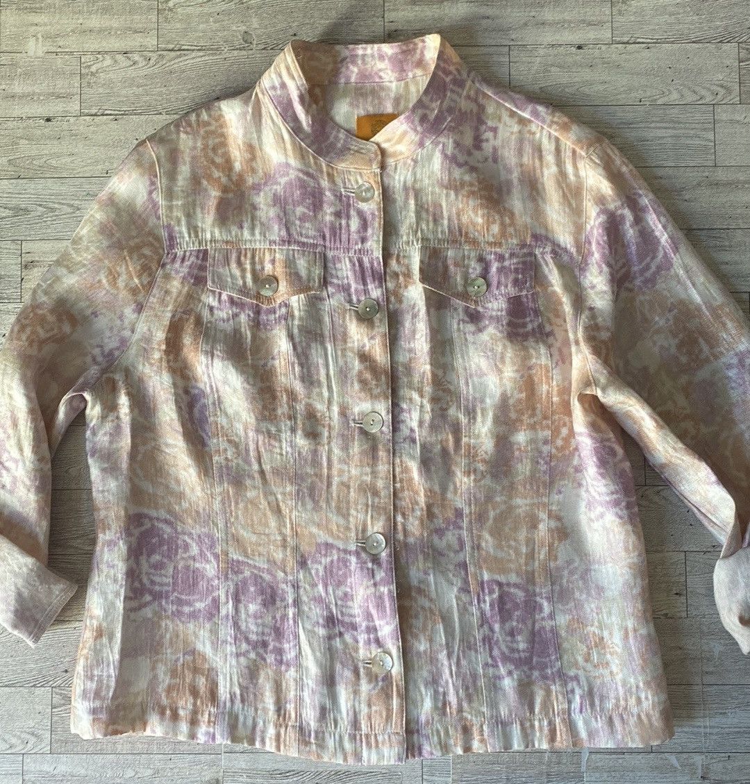Vintage Ruby Rd., Vintage, Pastel, Rose Print, Lightweight Jacket Size S / US 4 / IT 40 - 6 Thumbnail