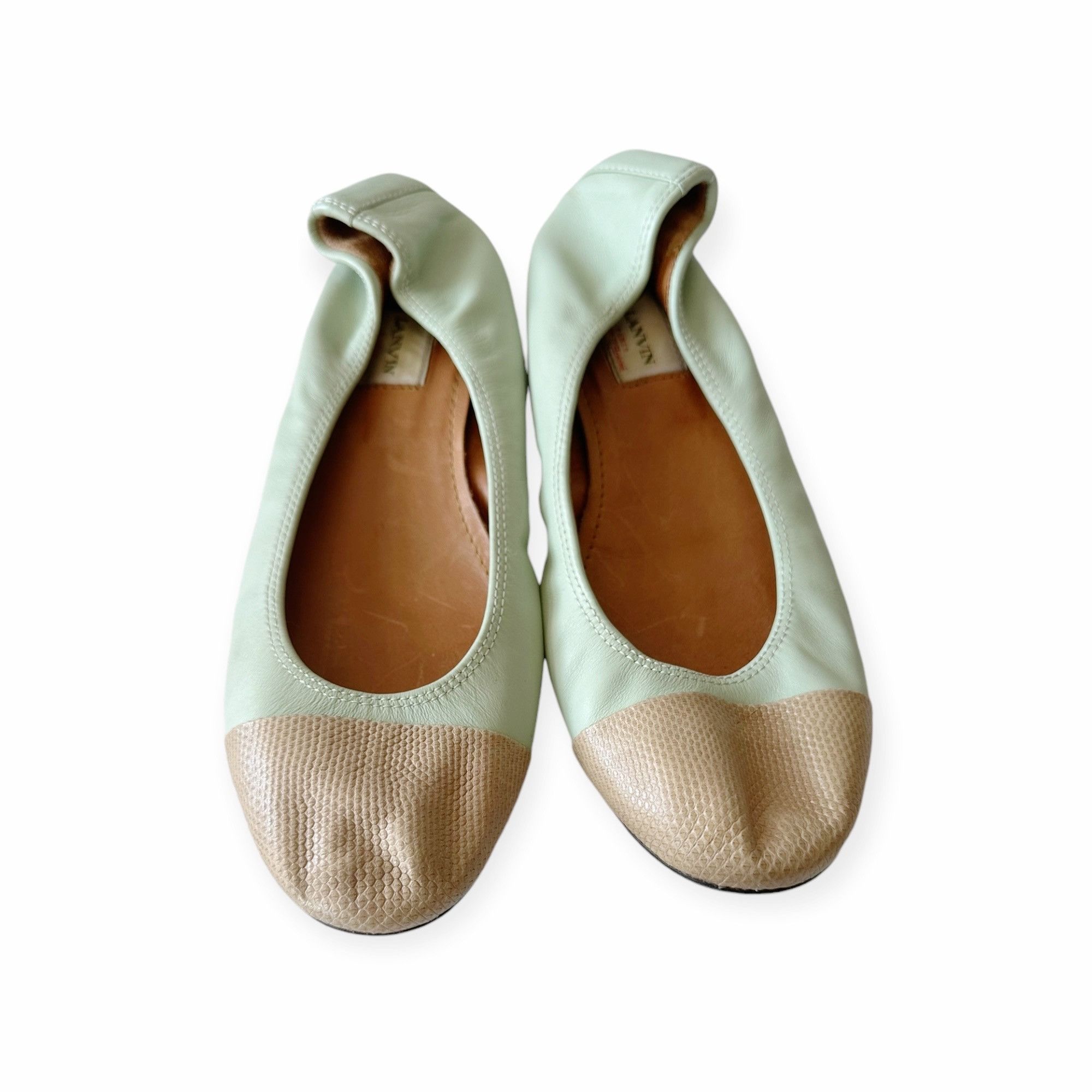 Lanvin Lanvin Cap-Toe Icon Ballerina flats with snake toe, Size 39 Size US 9 / IT 39 - 1 Thumbnail