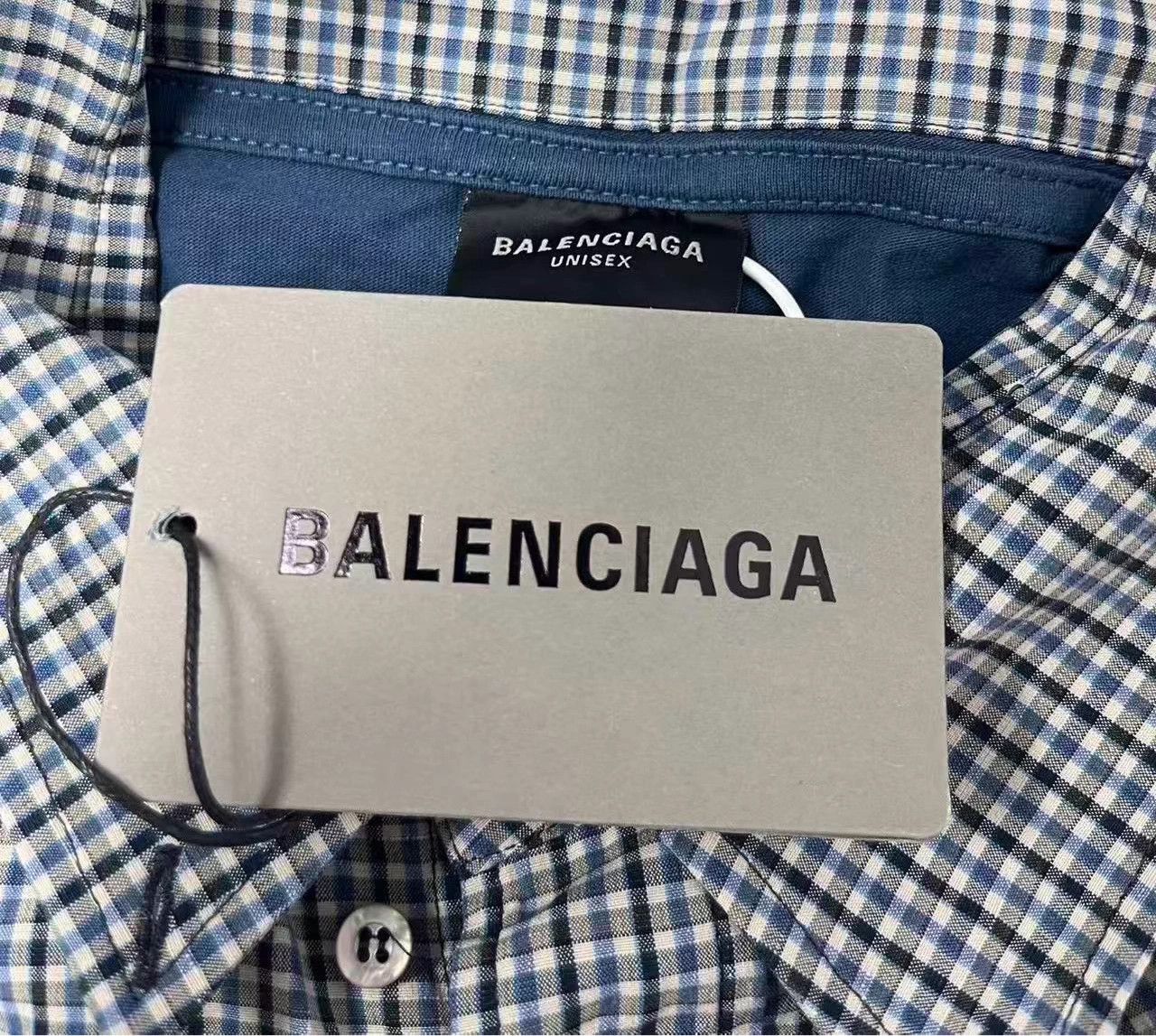 Balenciaga Balenciaga Gingham cotton-linen oversize men's shirt 2 Size US M / EU 48-50 / 2 - 4 Thumbnail