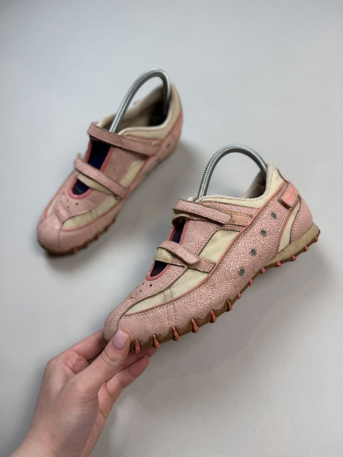Diesel Vintage Y2K Leather Pink Straps Low Top Sneakers Ballets Size US 7 / IT 37 - 15 Thumbnail