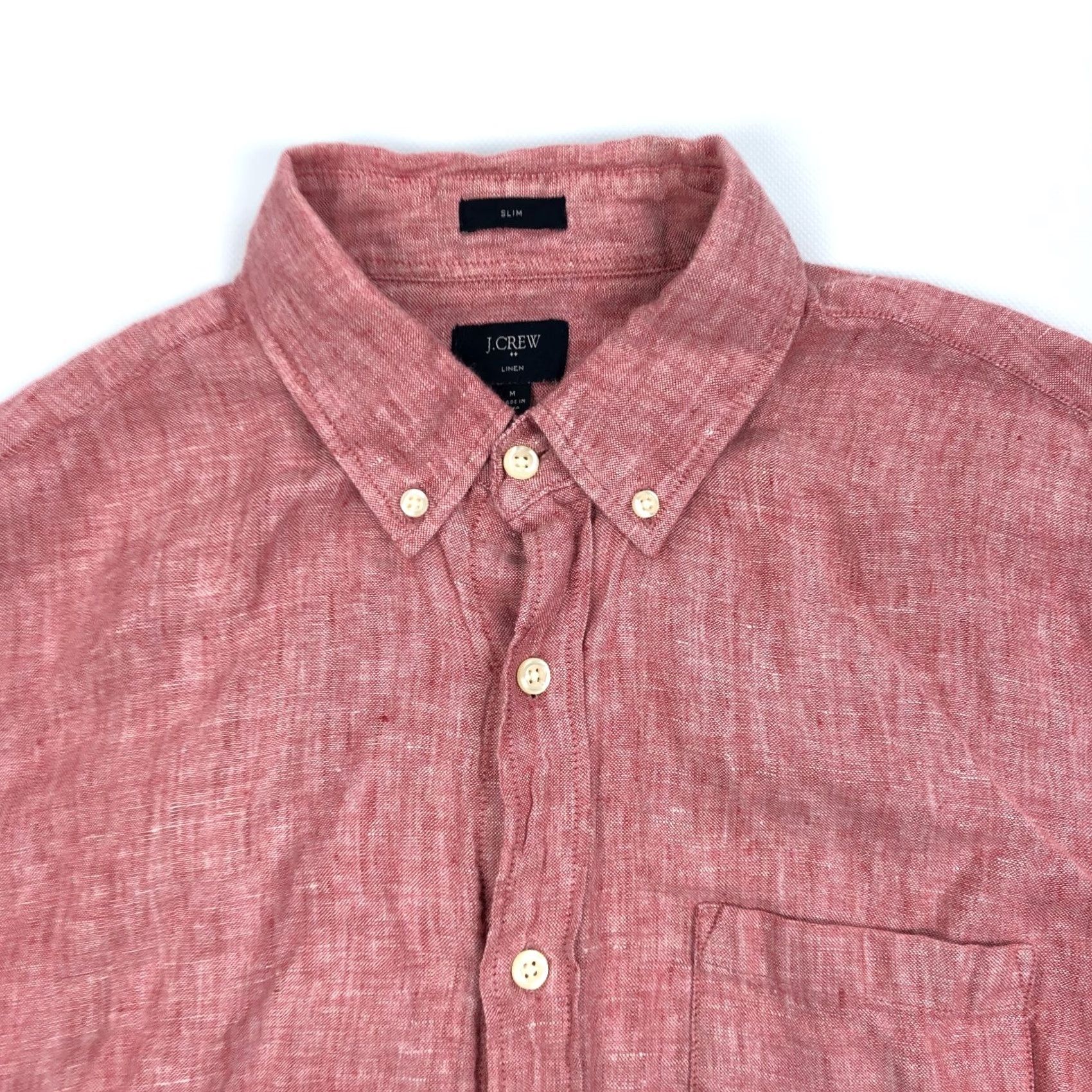 J.Crew VINTAGE J Crew Linen Shirt Mens M Slim Fit Nantucket Red Preppy Coastal Size US M / EU 48-50 / 2 - 3 Thumbnail