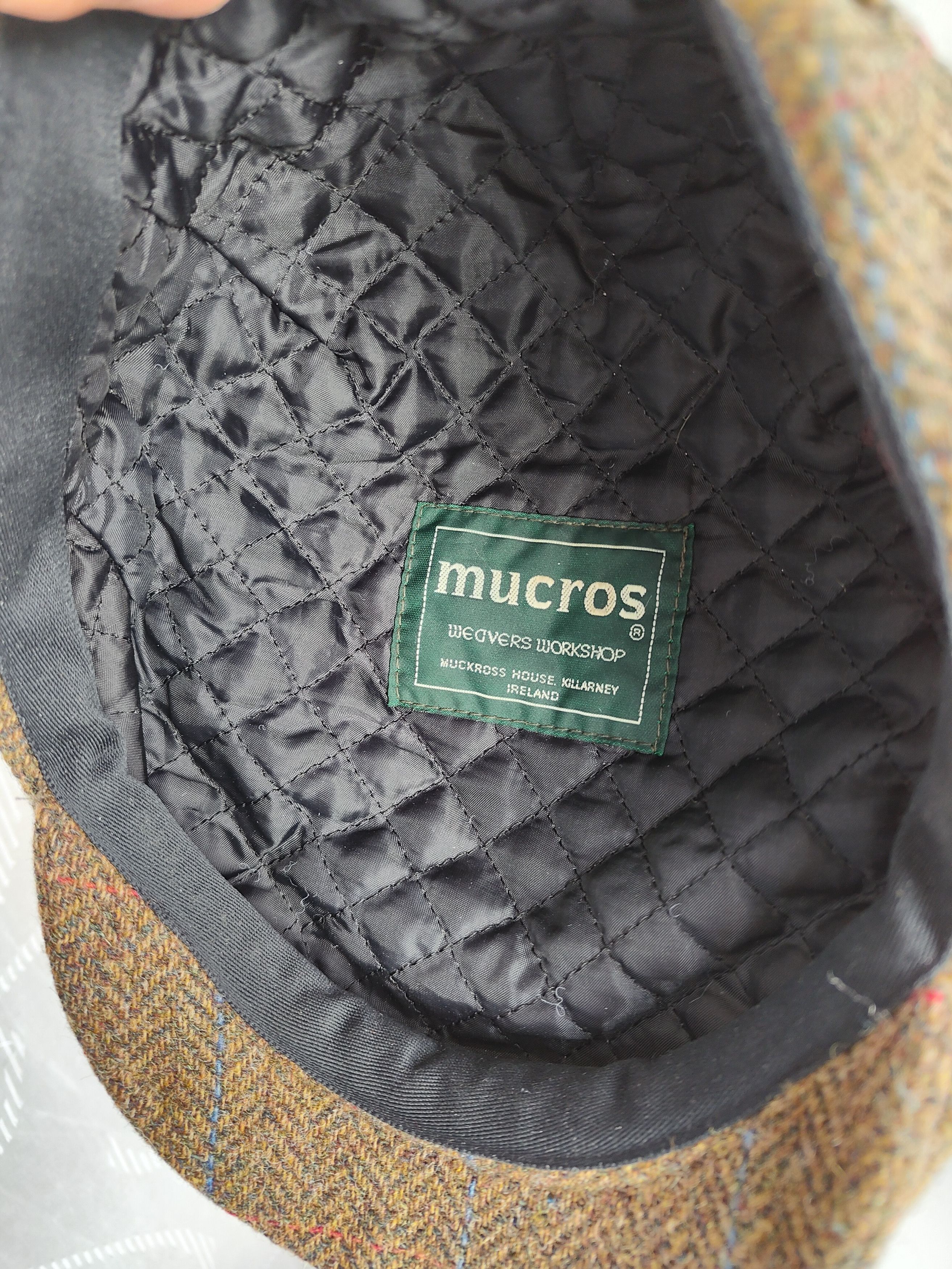 Harris Tweed Woolen Flat Cap Mucros Ireland Cartouche Newsboy Baker Boy Size ONE SIZE - 6 Thumbnail