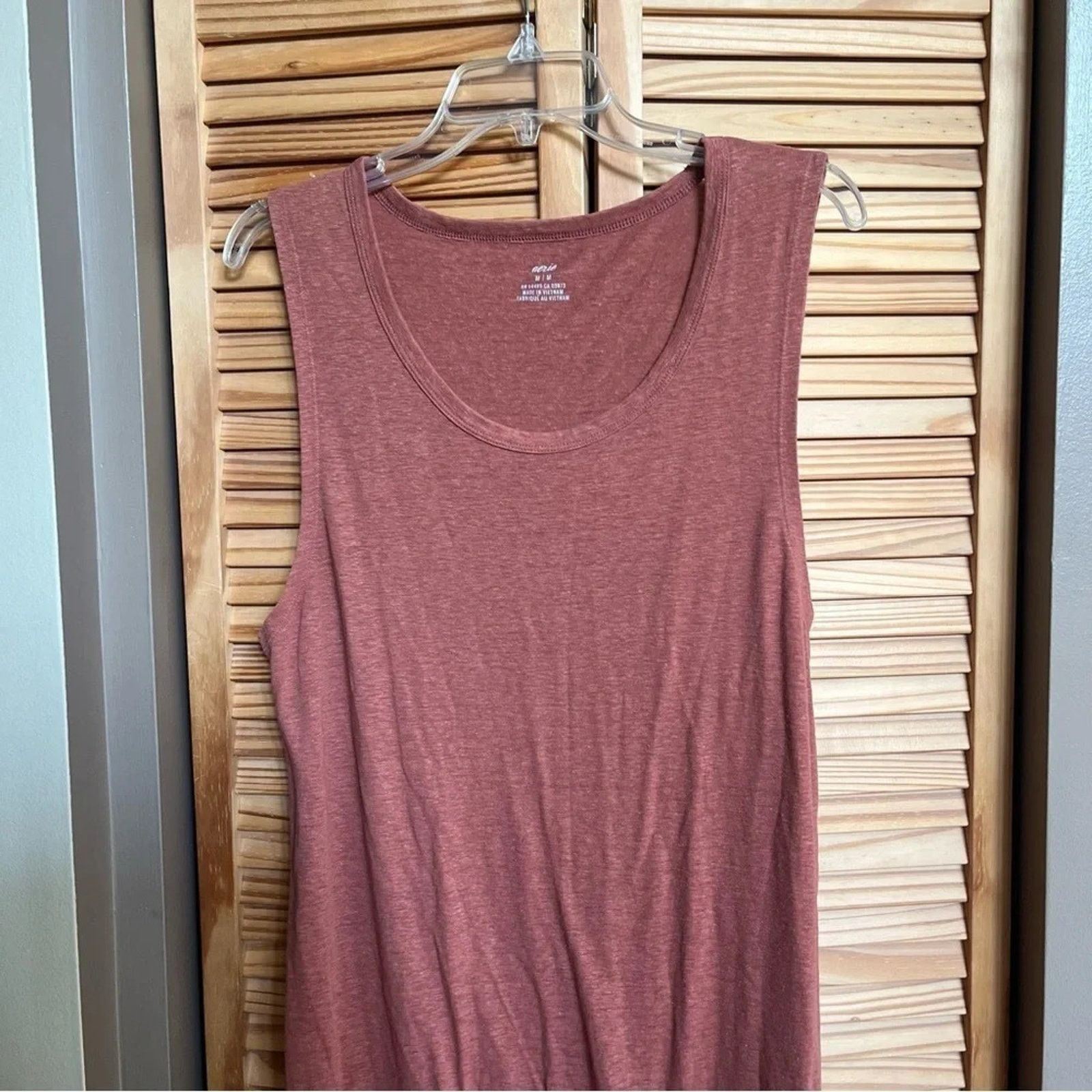 Other Aerie Dress Sz M Red Tank Scoop Neck Sleeveless Linen Midi Size M / US 6-8 / IT 42-44 - 2 Thumbnail