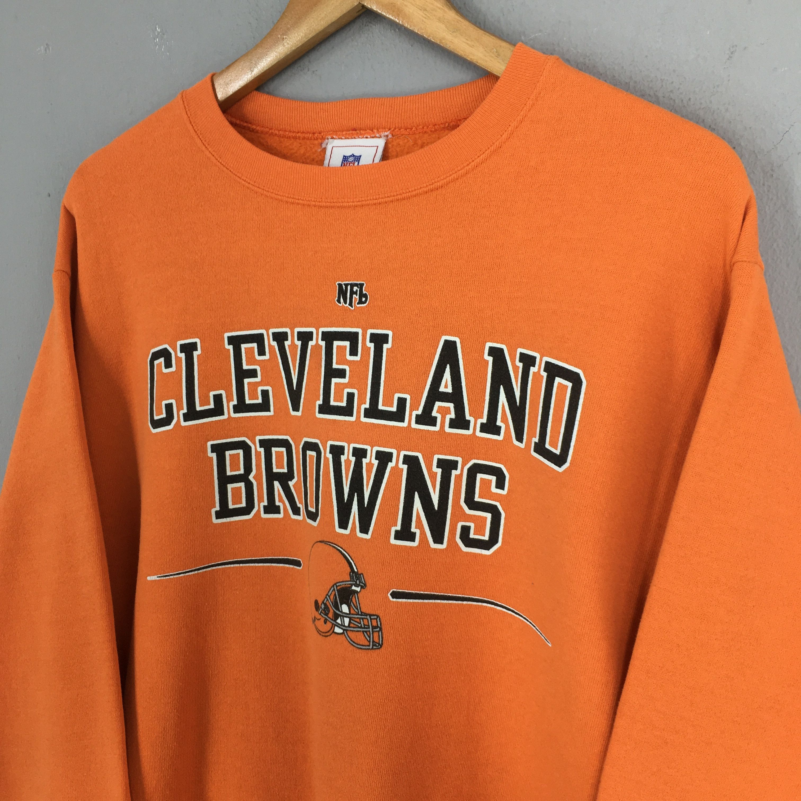 NFL × Vintage Vintage Cleveland Browns Rugby NFL Orange Sweatshirt Medium Size US M / EU 48-50 / 2 - 3 Thumbnail