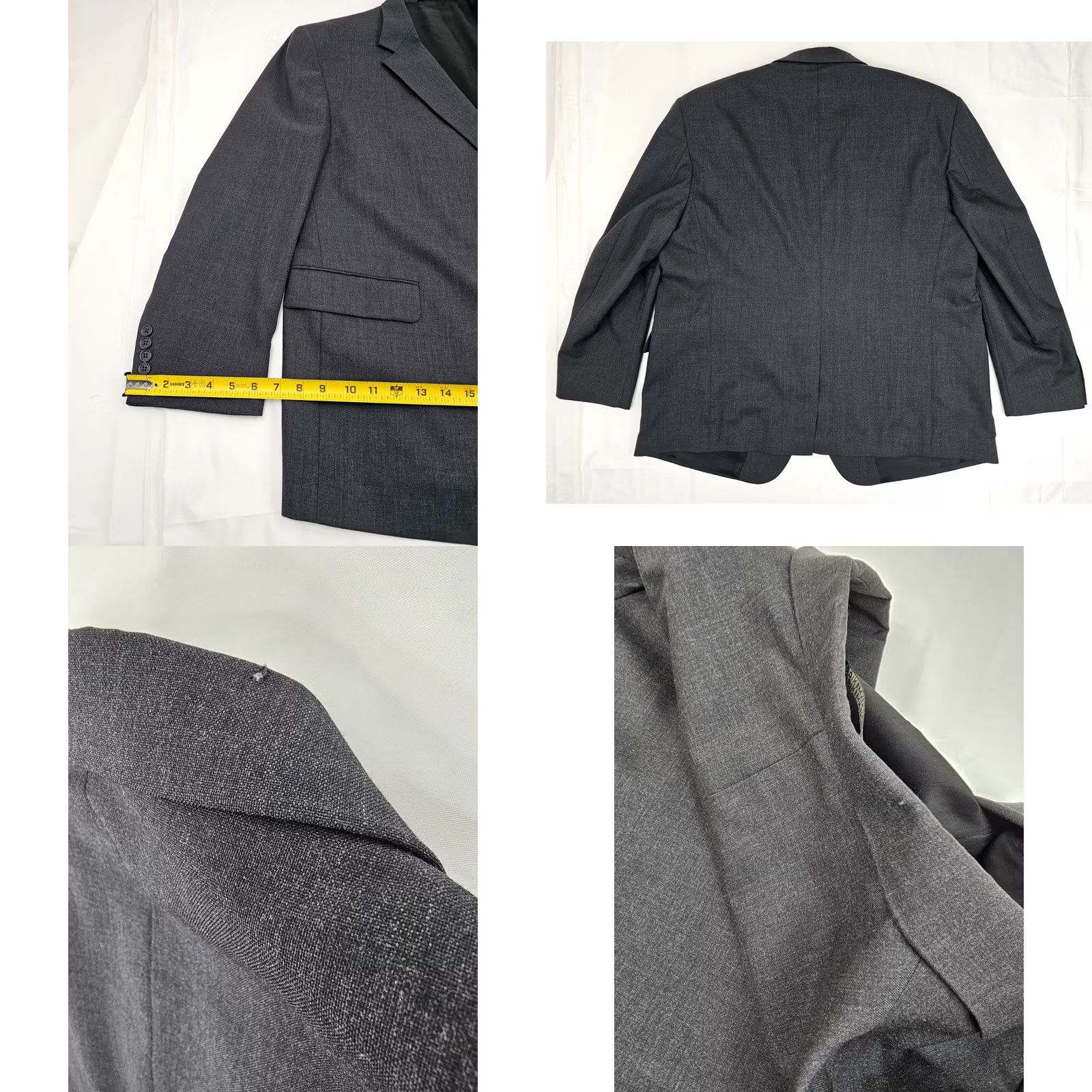 Stafford Stafford 100% Wool Sport Coat Blazer Men 52R Heathered Gray Single Vent Notch Lapel Solid Jacket Coat Vintage: No Mens Regular) Size 52R - 9 Thumbnail
