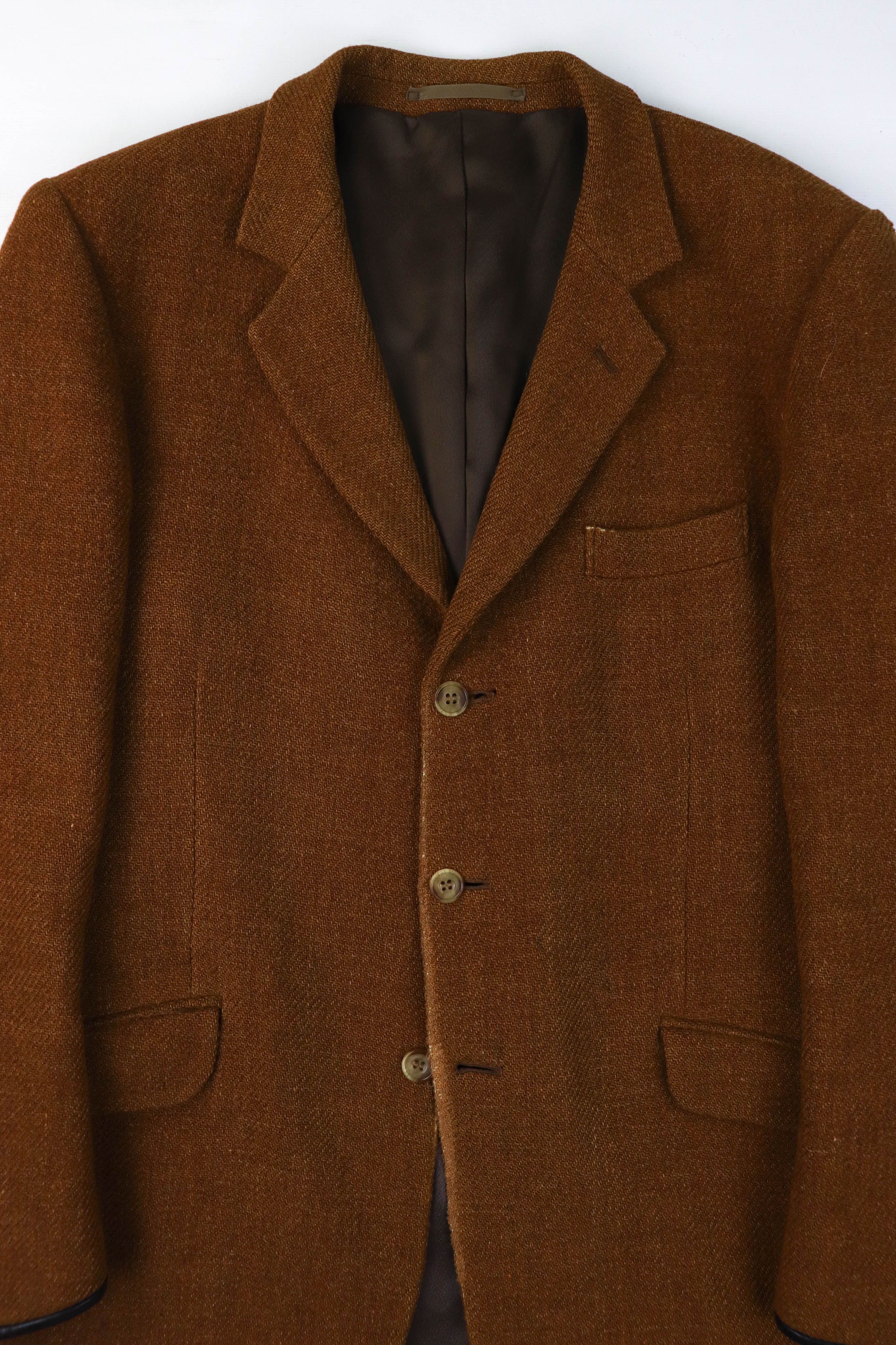 Hackett HACKETT England Made Leather Patches Distressed Tweed Blazer Size US M / EU 48-50 / 2 - 5 Thumbnail