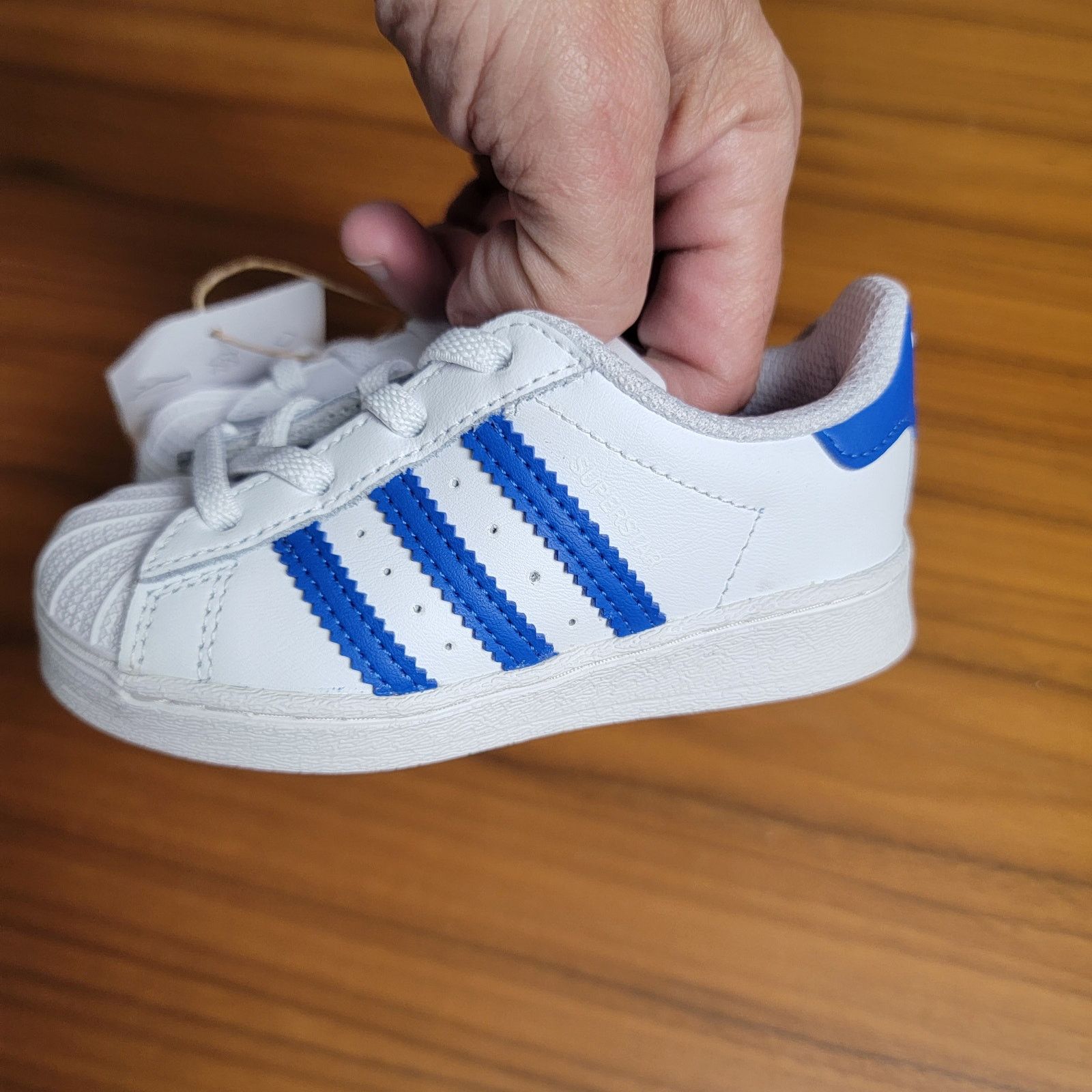 Adidas adidas Infant Superstar EL I Sneaker, White/Royal Sz 6.5K Size US 6.5 / EU 39-40 - 2 Thumbnail