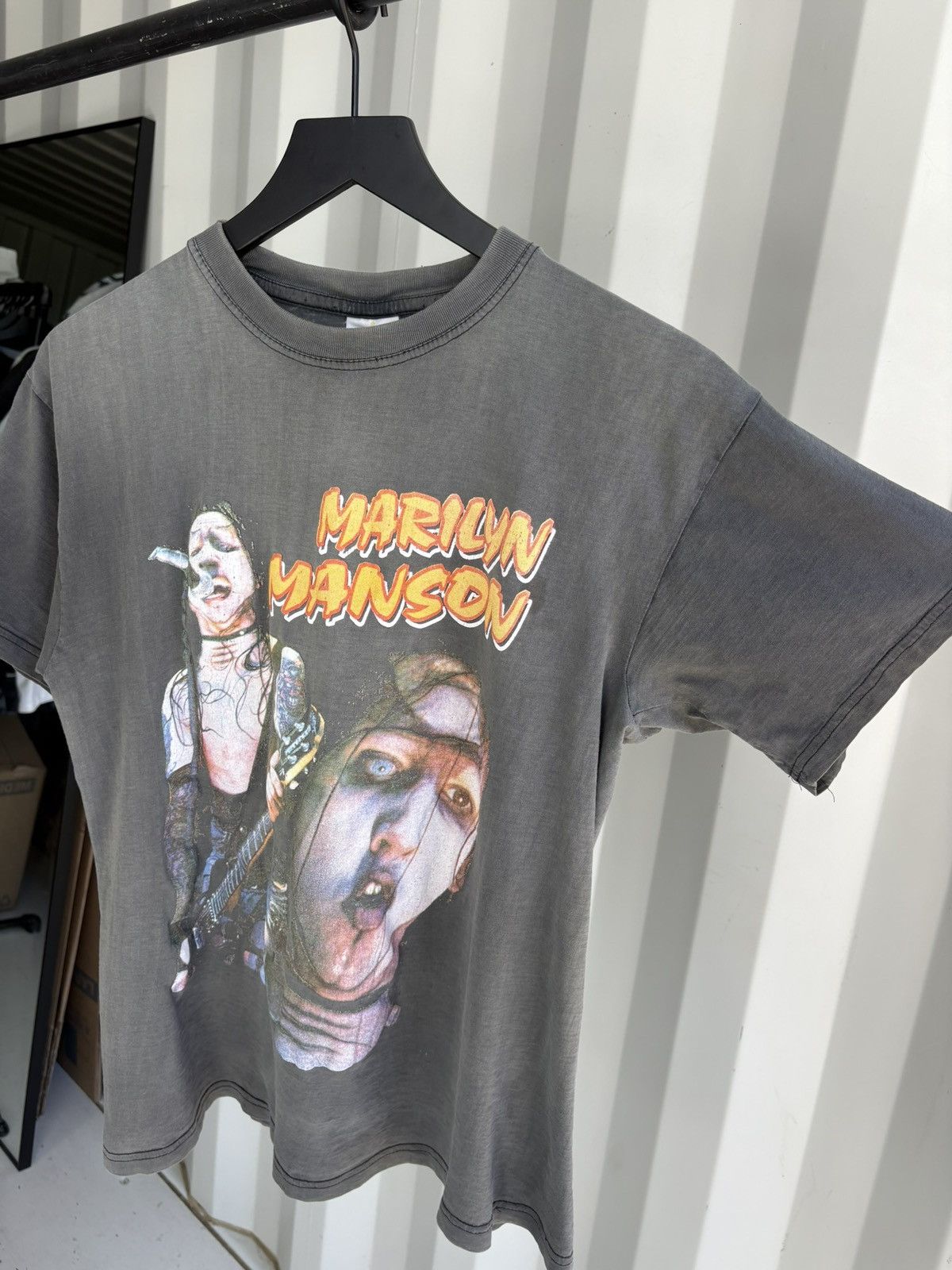 Band Tees Vintage Marilyn Manson Shirt Faded Distressed Grunge Band Size US M / EU 48-50 / 2 - 2 Thumbnail