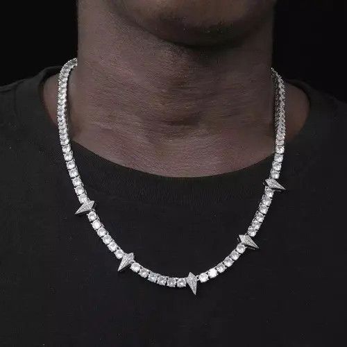 Jewelry 18" Tennis Chain Spike Charm Necklace🔥🔥🔥 Size ONE SIZE - 4 Thumbnail