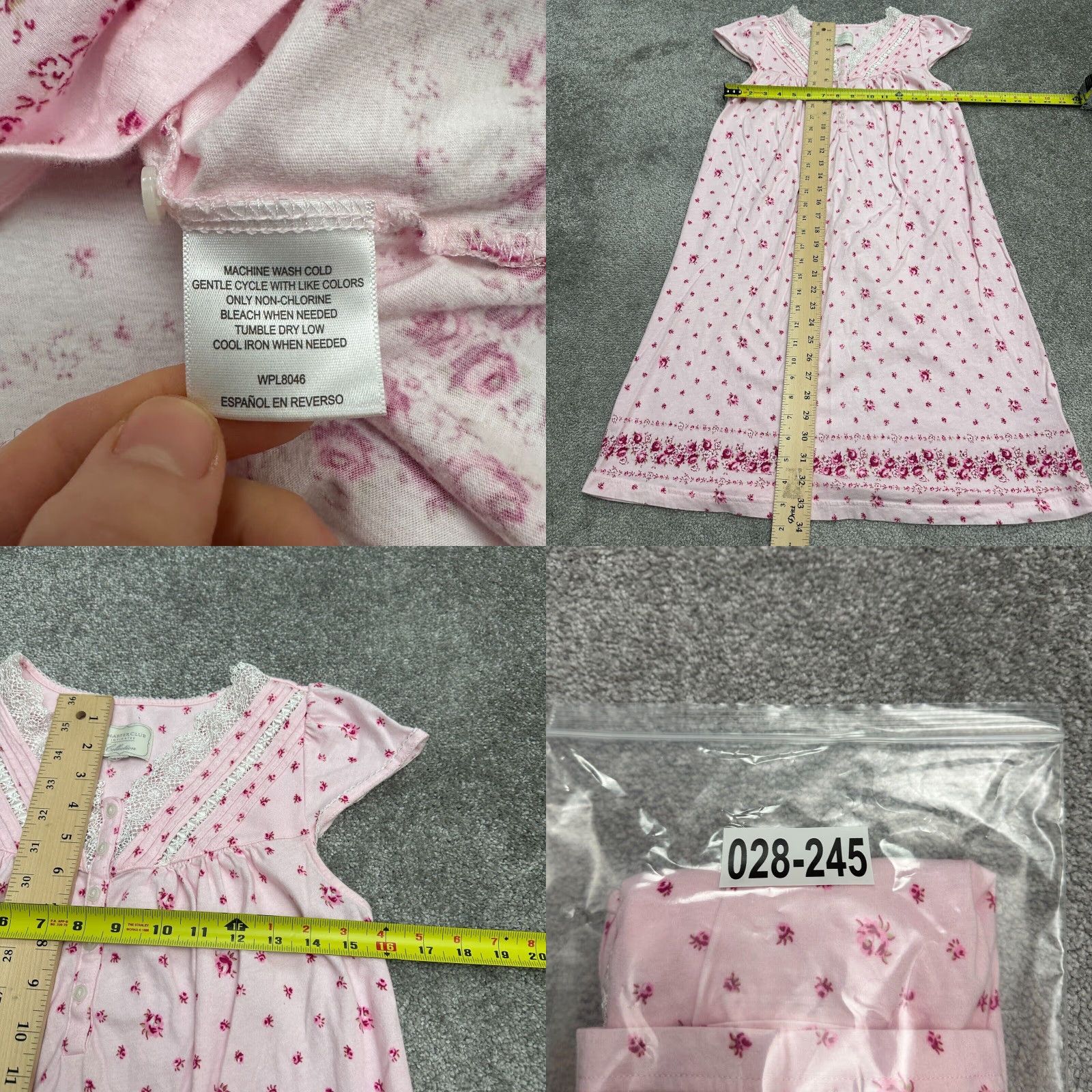 Charter Club Charter Club Intimates Sleepwear Dress Womens Small Pink Floral Lace Nightgown Size S / US 4 / IT 40 - 8 Thumbnail