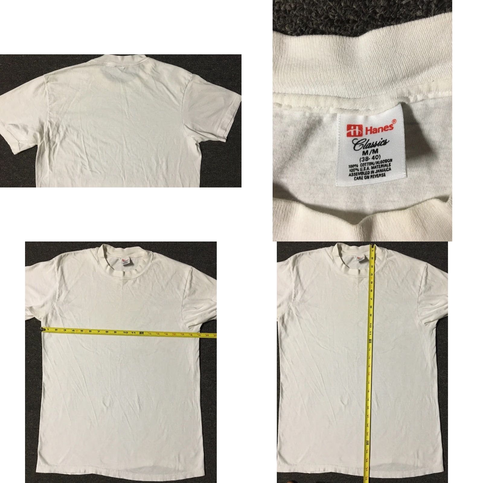 Hanes VINTAGE Hanes Shirt M 80s 90s Faded White Vintage Grunge Biker Punk Skate Surf Trucker Track PE Size US M / EU 48-50 / 2 - 9 Thumbnail