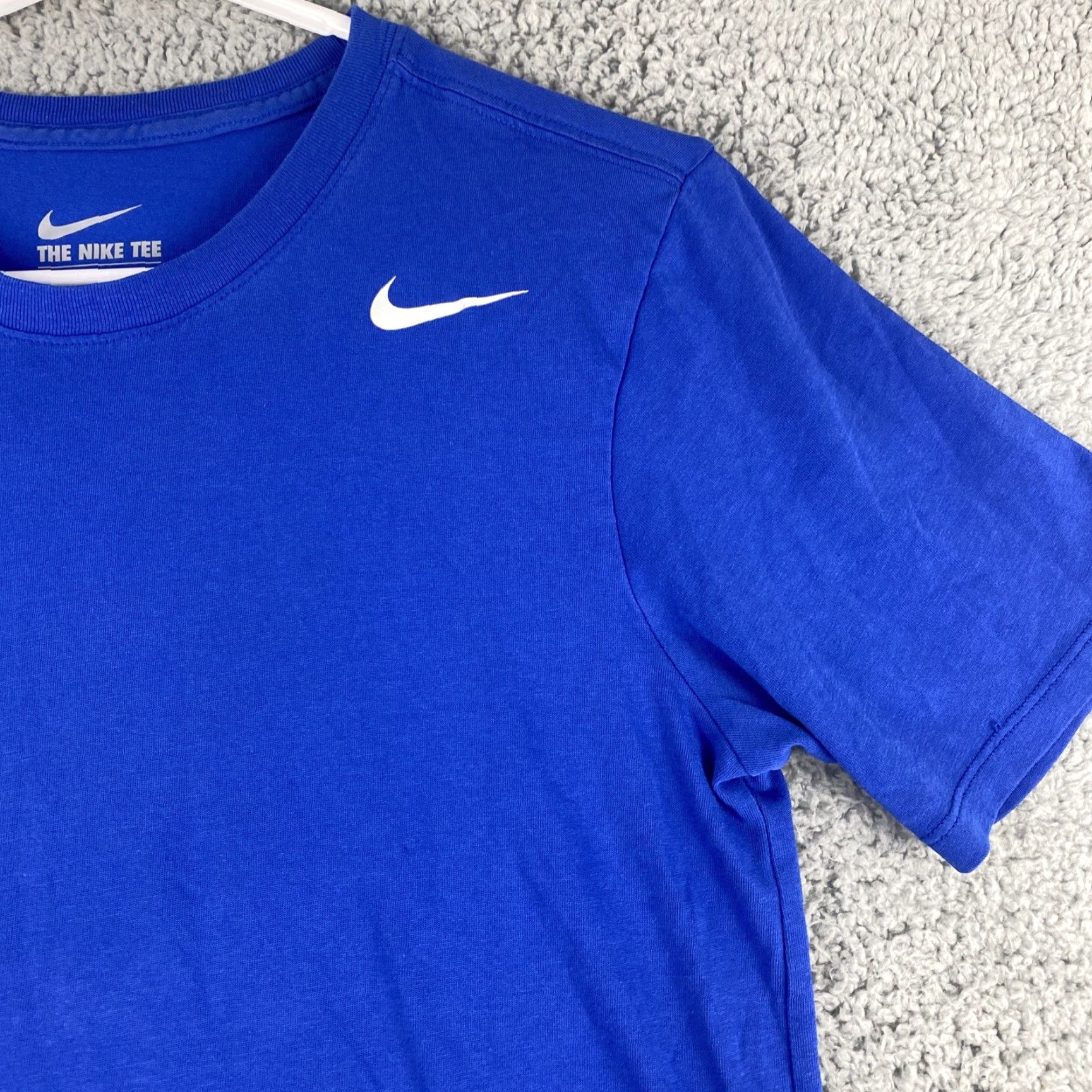 Nike Nike Men's T-Shirt Short Sleeve S Small Blue Swoosh Logo Printed / 38-13 / Regular Cotton Crew Neck / Blue White / Logo / Men Size US S / EU 44-46 / 1 - 2 Thumbnail