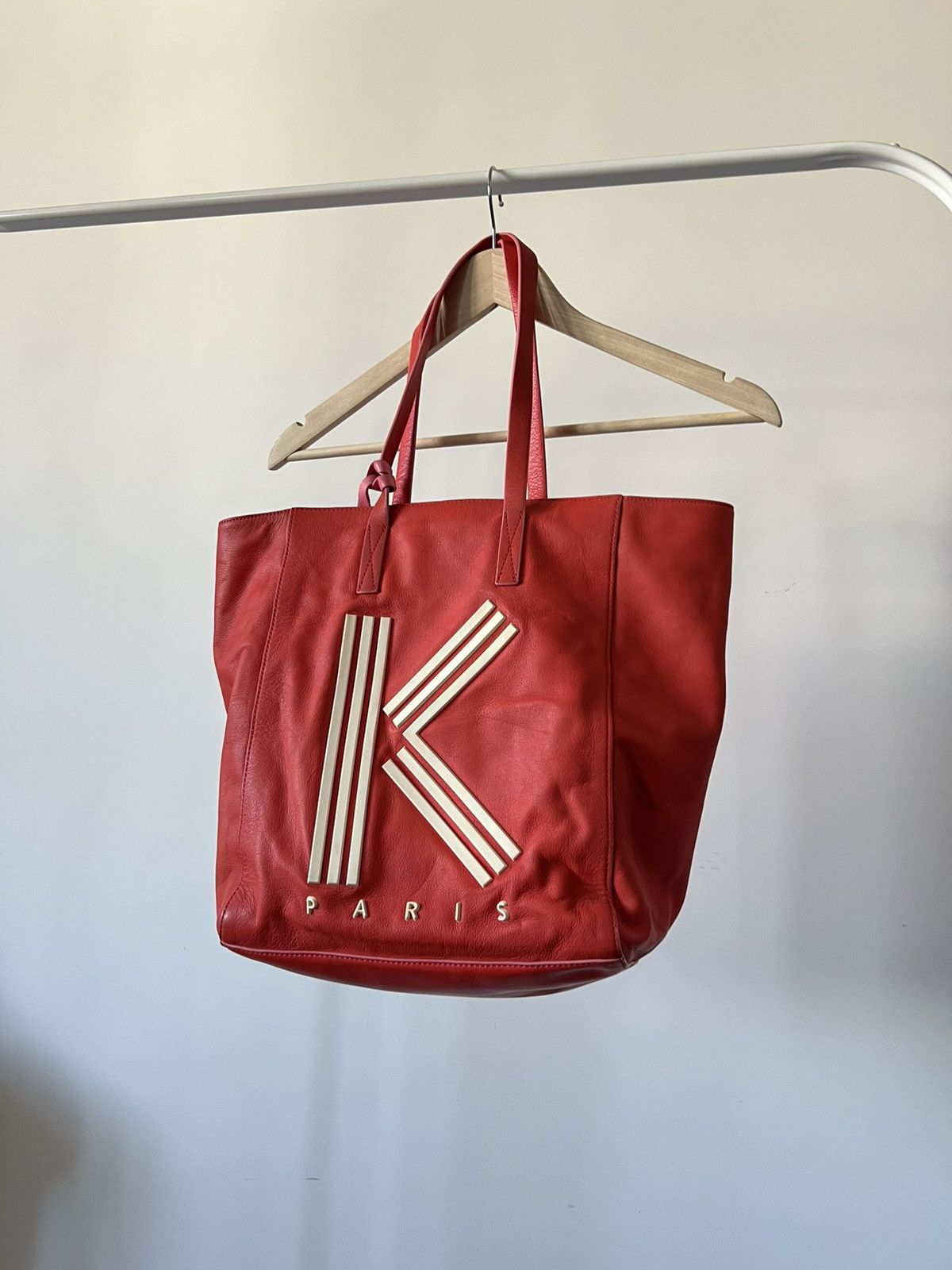 Kenzo KENZO Red Leather K Logo Shopper Tote Luxury Size ONE SIZE - 6 Thumbnail
