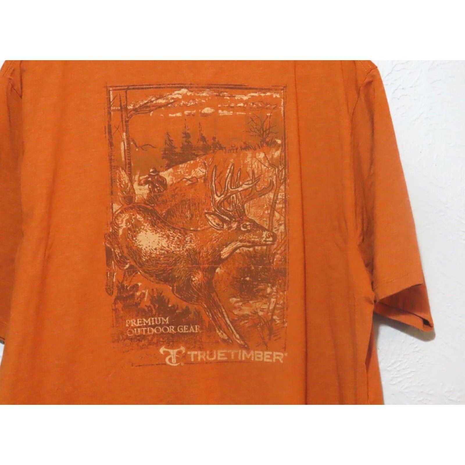 Logo 7 TrueTimber Mens T-Shirt 2XL Brown Logo Deer Scene Back Graphic Print Crew Neck Short Sleeve Wildlife Shirt Mens Size US XXL / EU 58 / 5 - 6 Thumbnail