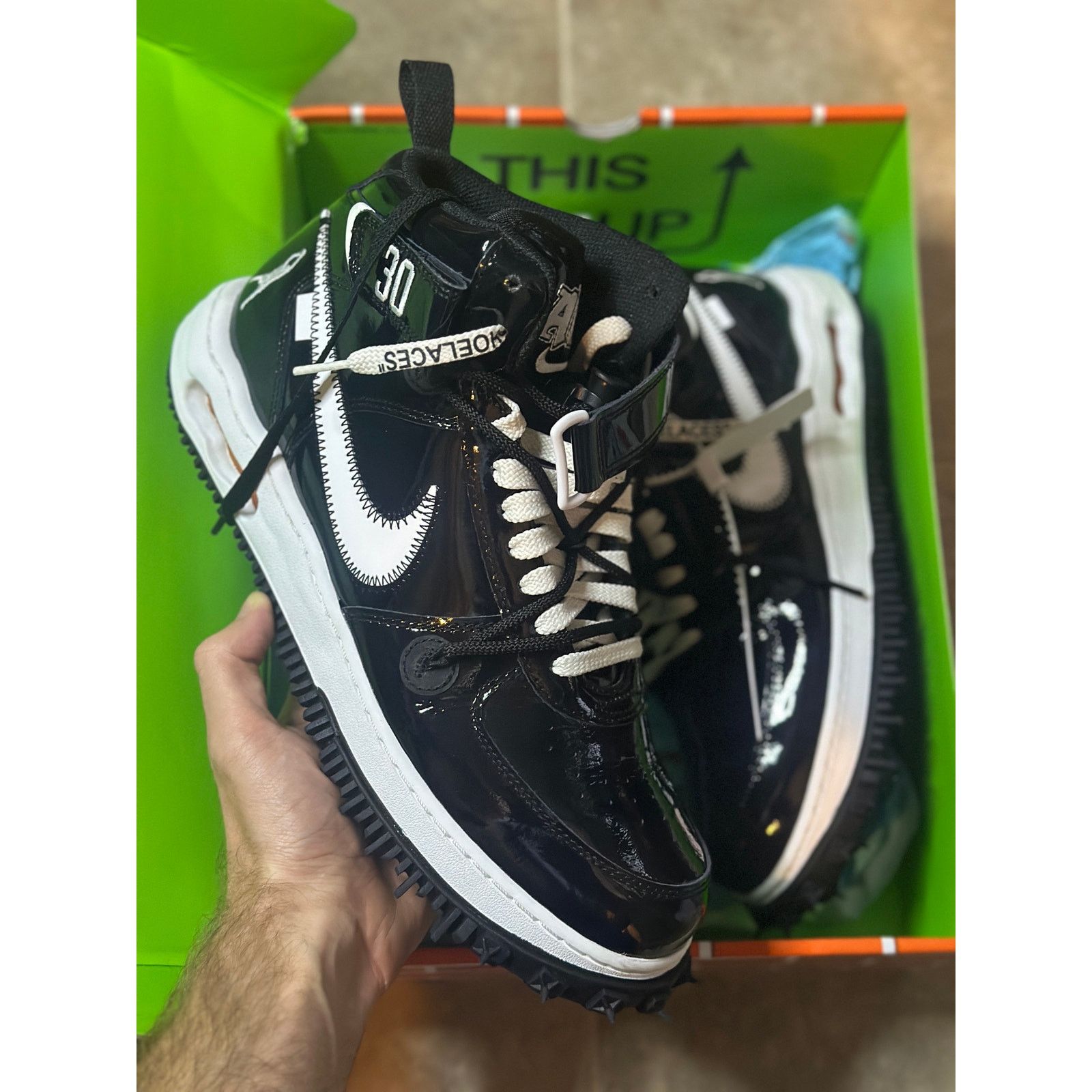 Nike × Off-White Size 11.5 - OFF-WHITE Air Force One Mid Black Sneakers Size US 11.5 / EU 44-45 - 1 Thumbnail