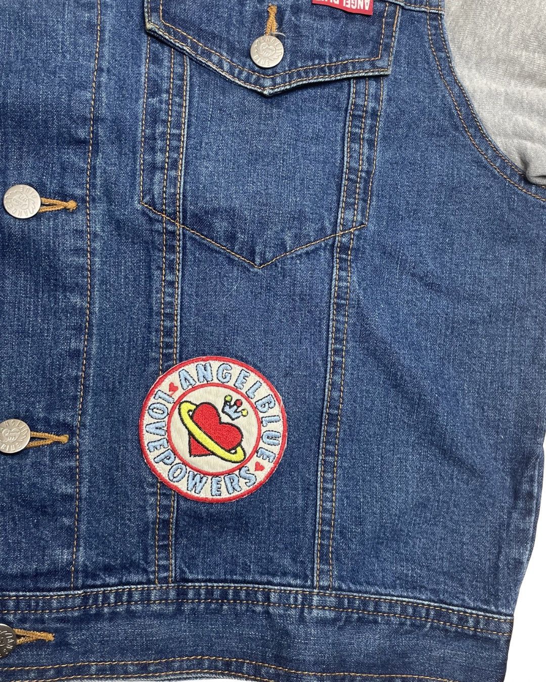 Angel Blue Angel Blue Denim Varsity Jacket Size M / US 6-8 / IT 42-44 - 8 Thumbnail