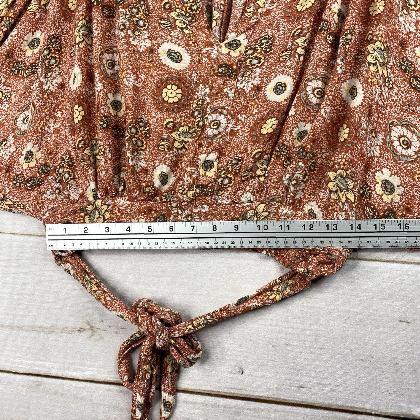 Nicole Miller Nicole Miller Top Womens M Crop Tie Waist Boho Floral Sleeves 3/4 Multicolor Festival Western Bohemian Tank Shirt G Womens Size M / US 6-8 / IT 42-44 - 3 Thumbnail