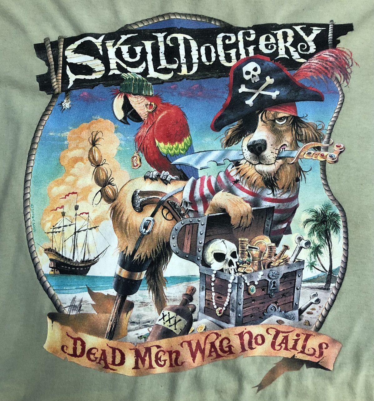 Caribbean Caribbean Soul Skull Dig Gery Dead Men Wag No Tails T-Shirt Size US XXL / EU 58 / 5 - 3 Thumbnail