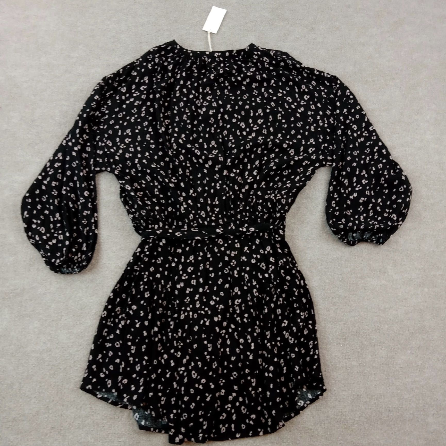 Z Supply VINTAGE Z Supply Dress Women Large Black Leopard Animal Print Casual A-Line Knee Length Long Sleeve V-Neck Lightweight Rayon Size L / US 10 / IT 46 - 8 Thumbnail