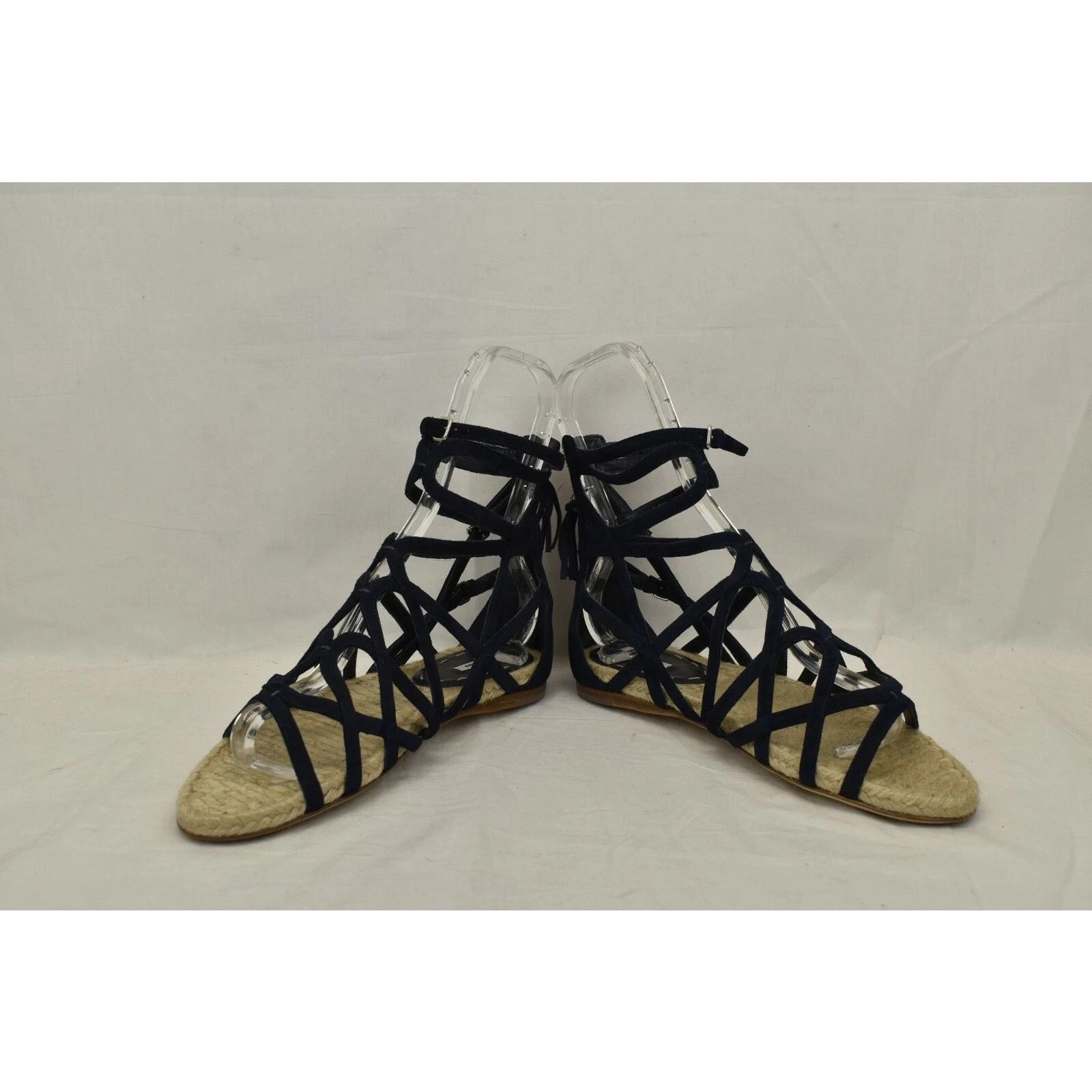 Prada NEW MIU MIU PRADA BLUE SUEDE GLADIATOR FLATS SANDALS 38 Size US 8 / IT 38 - 7 Thumbnail