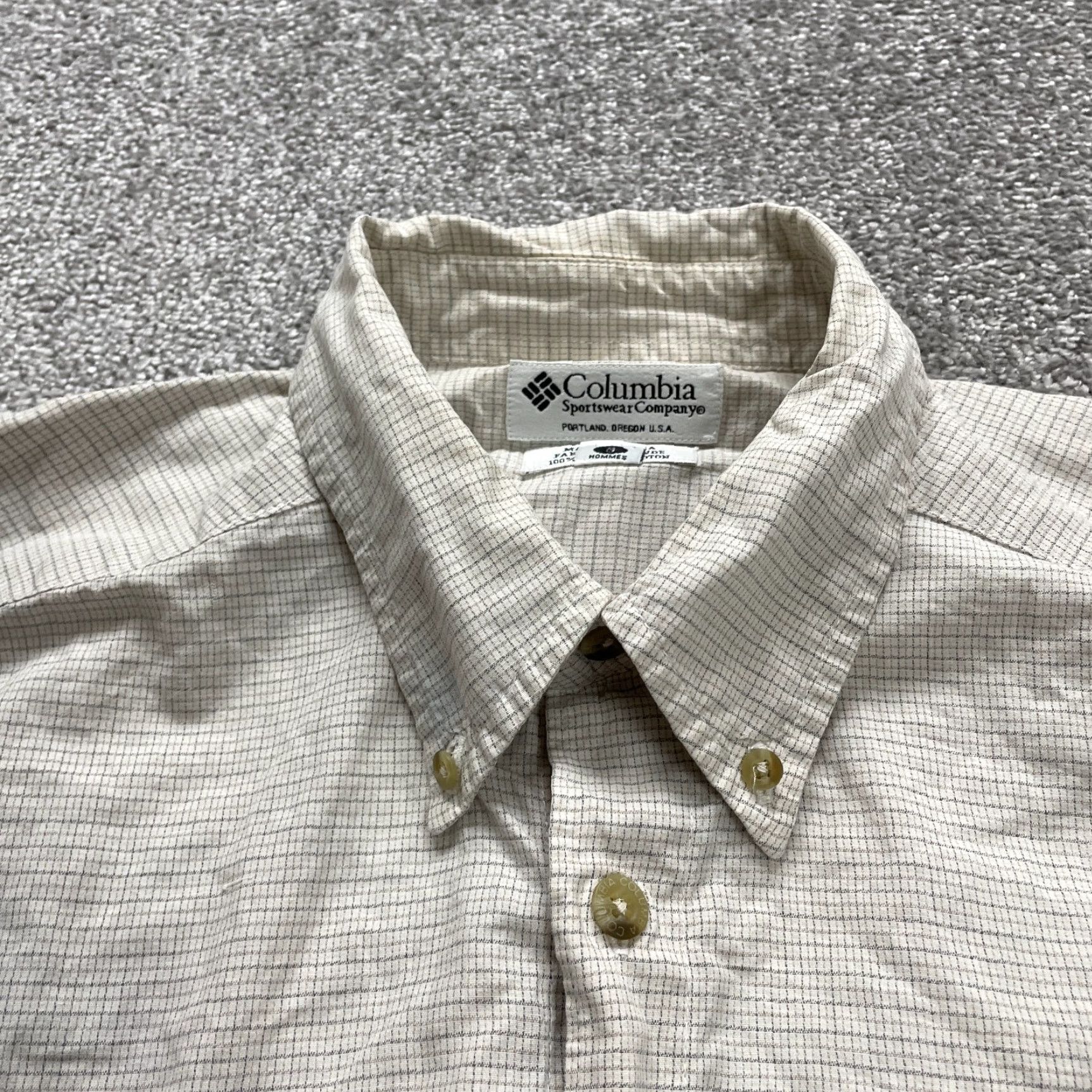 Vintage Columbia Shirt Mens Large Beige Plaid Short Sleeve Button Down Casual Fishing Size US L / EU 52-54 / 3 - 3 Thumbnail
