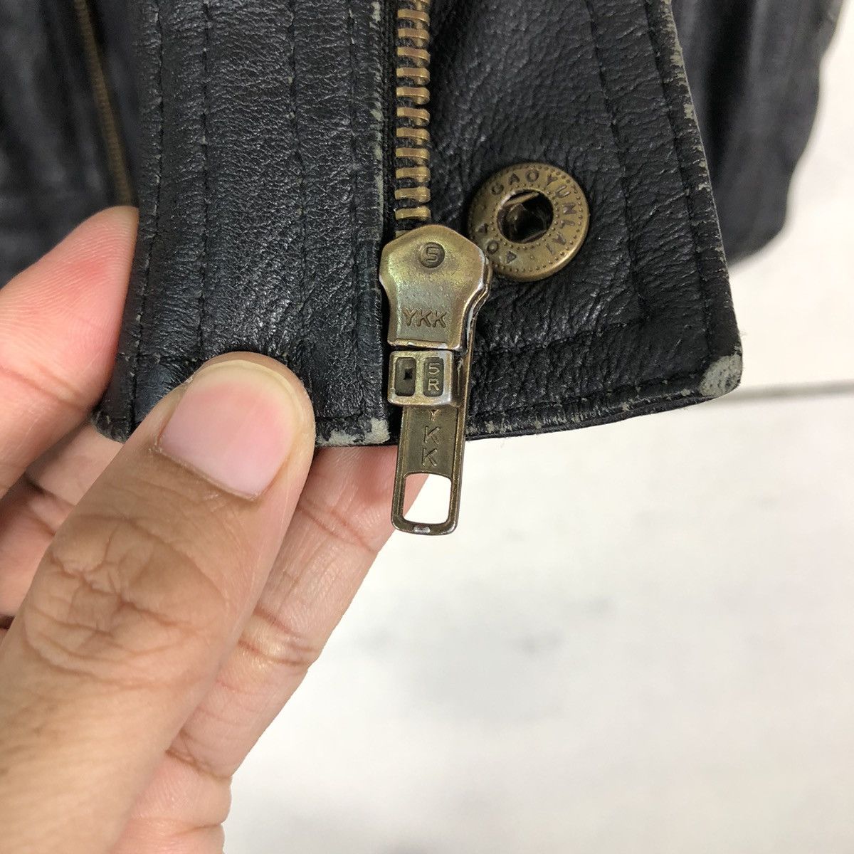 Japanese Brand 🔥Biker Leather Jacket F Concept Men Gold Issey Miyake Size US M / EU 48-50 / 2 - 18 Thumbnail