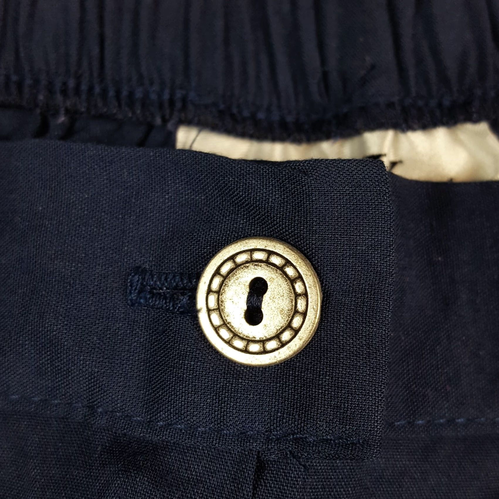 Vintage VINTAGE Rexx Women's Pants Tapered High-Rise Summer Casual Bohemian 80s 90s Y2K Navy Blue Medium Size 32" / US 10 / IT 46 - 4 Thumbnail