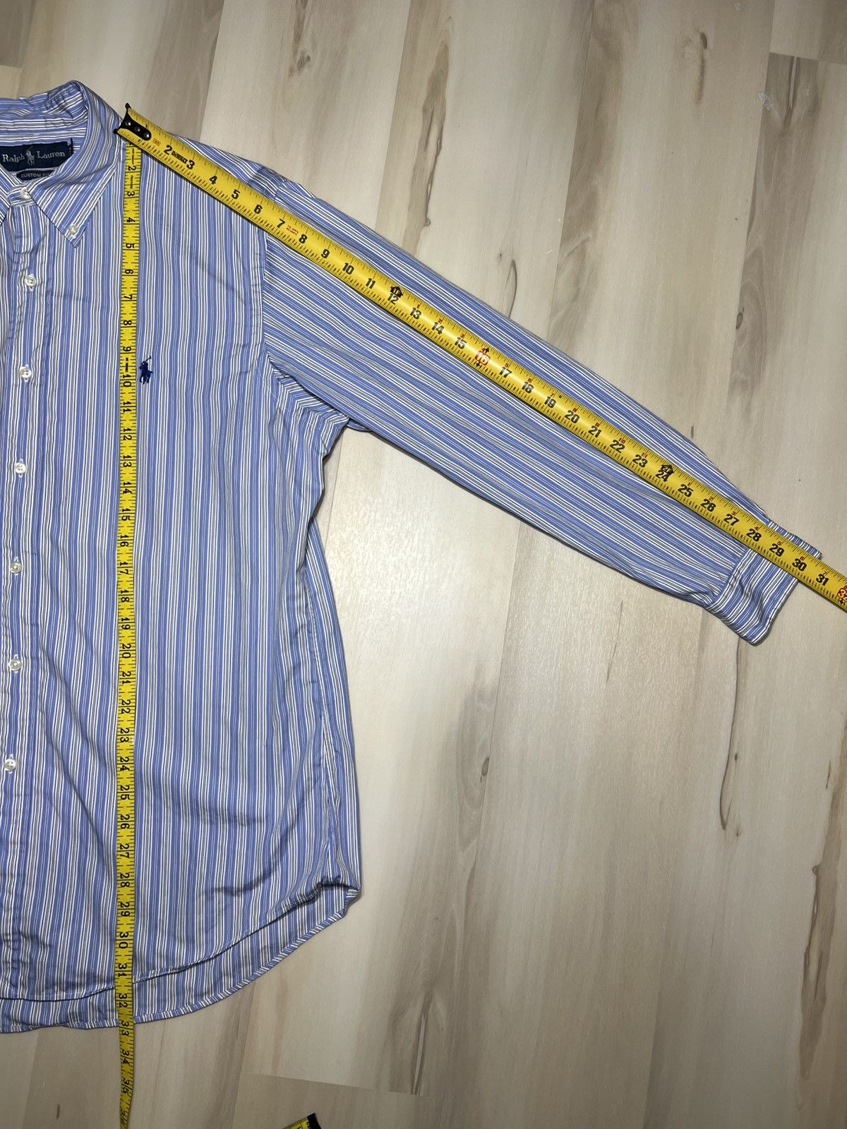 Polo Ralph Lauren Polo Ralph Lauren Button Down 16.5-32/33 Striped Blue Custom Size US L / EU 52-54 / 3 - 5 Thumbnail