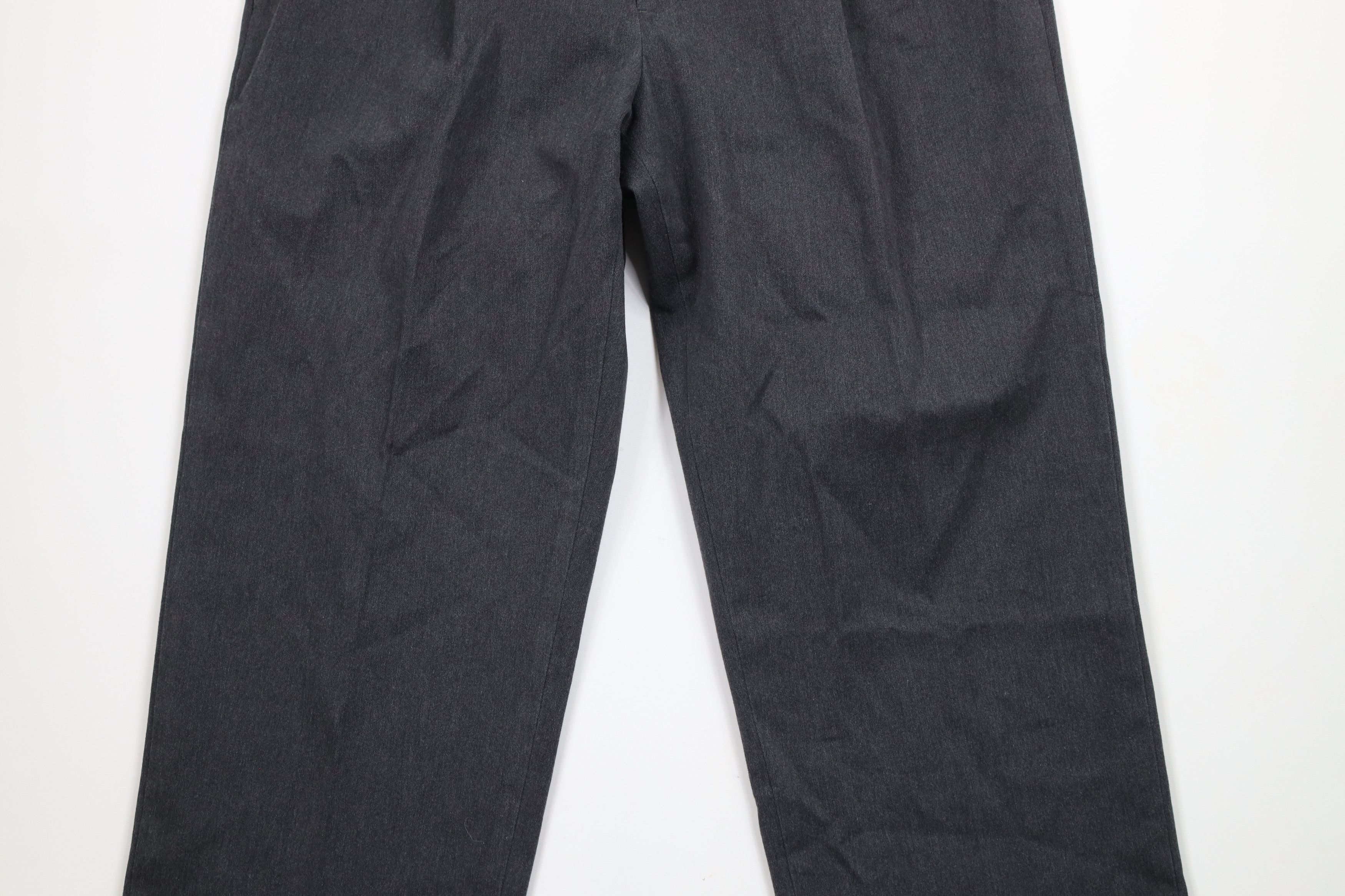 Lands' End × Vintage Vintage 90s Lands End Cotton Pleated Cuffed Wide Leg Pants Size US 38 / EU 54 - 3 Thumbnail