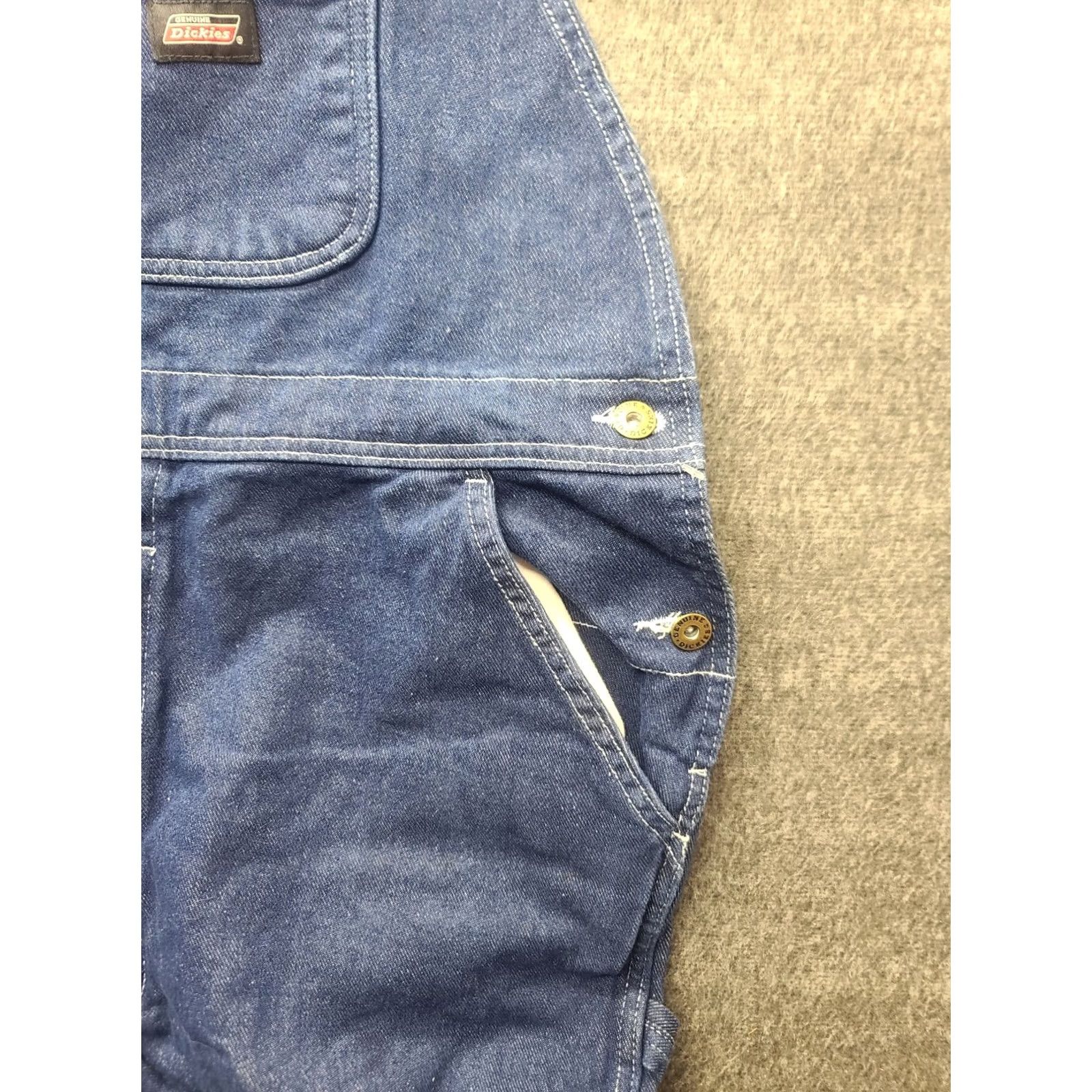 Dickies Genuine Dickies Overall Bibs Mens L 42x31 Regular Fit Denim Blue 90s USA Workwear Gympcore? Size US 33 - 7 Thumbnail