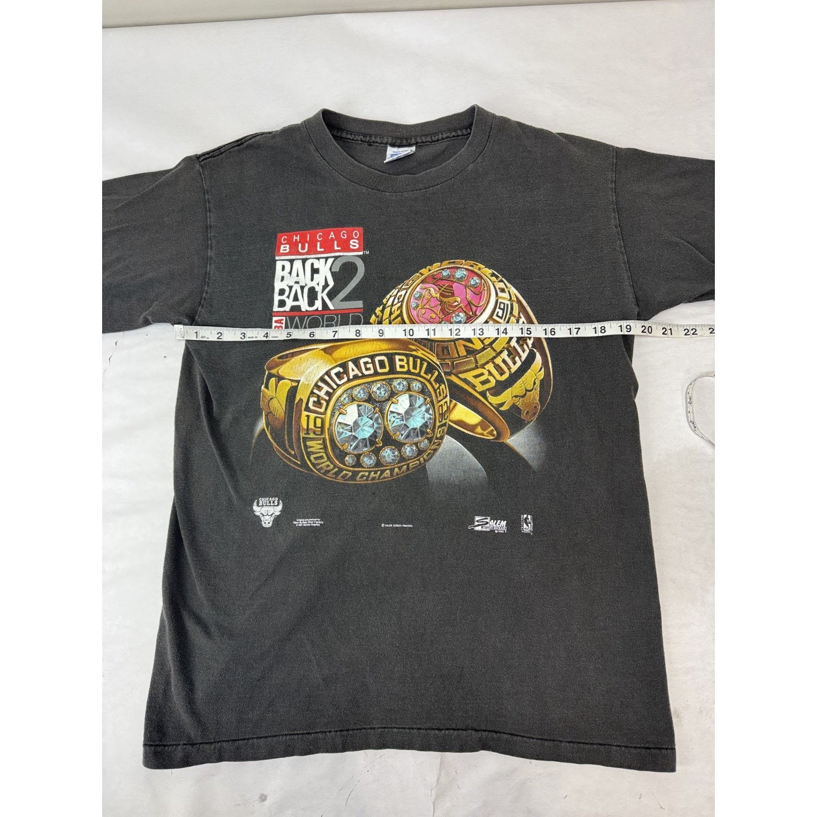 Salem Sportswear Vintage 1991 Chicago Bulls Back 2 Single Stitch Shirt Large Size 40 - 3 Thumbnail