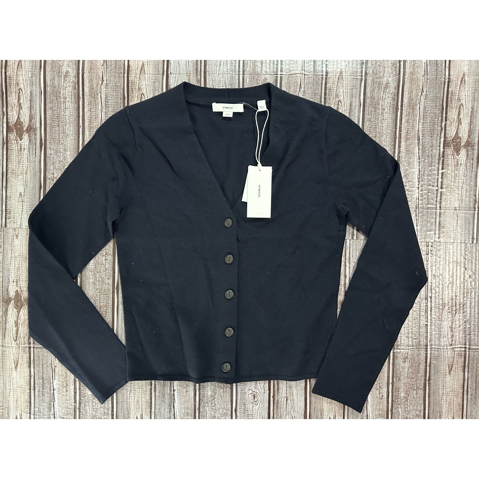 Vince Vince Wool Blend slim 5 buttons Cardigan color Navy size XS Size XS / US 0-2 / IT 36-38 - 1 Thumbnail