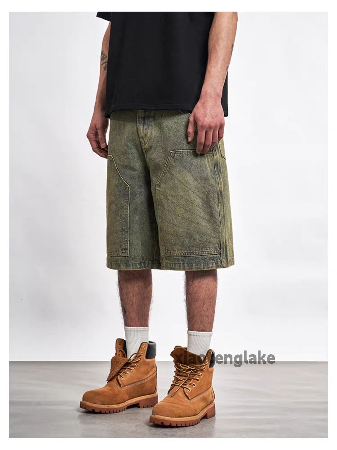 Vintage Utility washed faded loose baggy hiphop rusty shorts Size US 30 / EU 46 - 10 Thumbnail