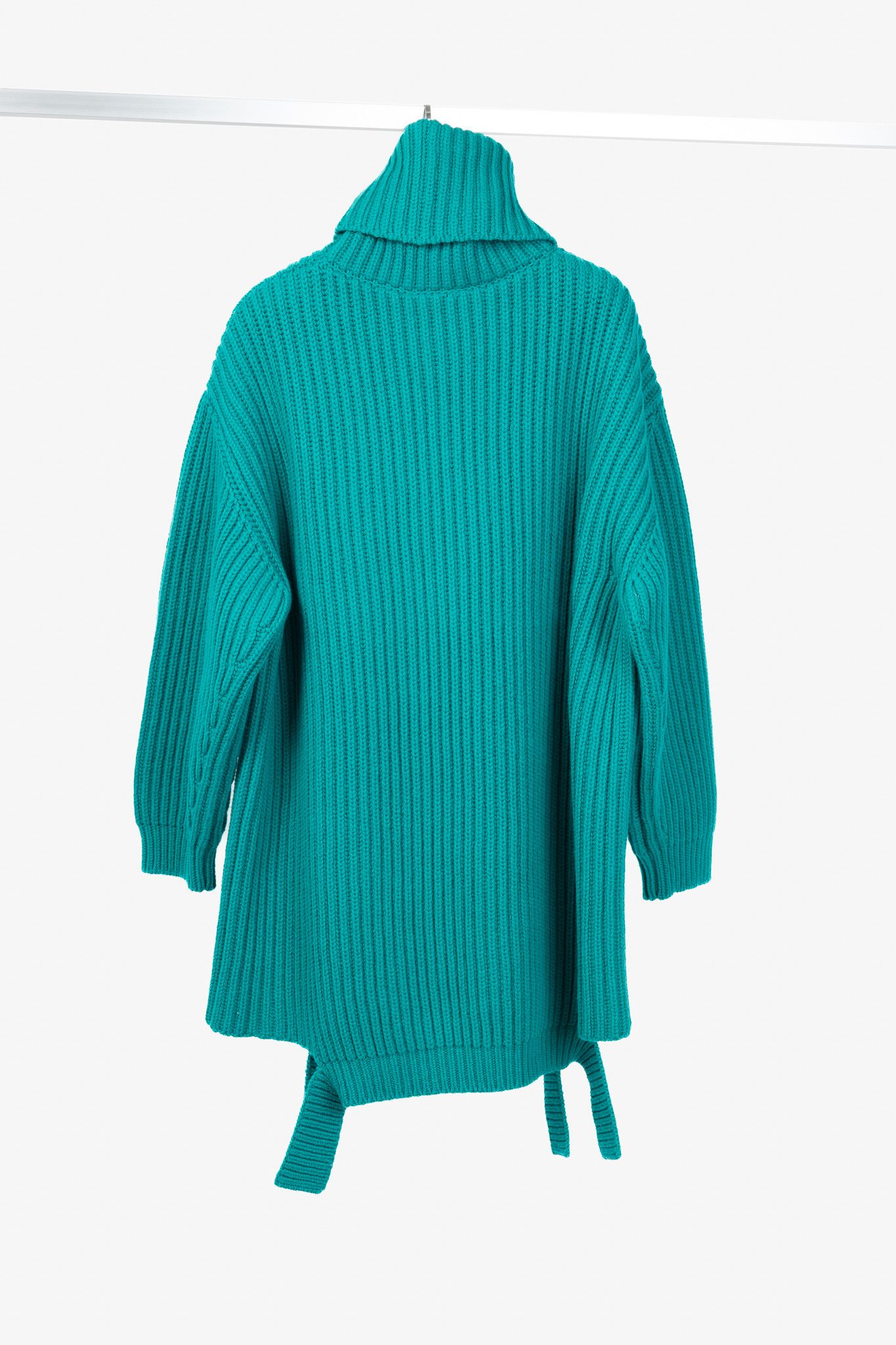 Balenciaga Balenciaga AW17 Turquoise Oversized Ribbed Wool Turtleneck Size XL / US 12-14 / IT 48-50 - 2 Thumbnail