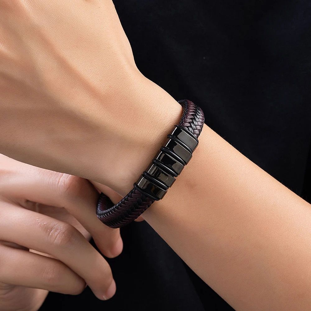 Jewelry Creative Braid Leather Bracelets Size ONE SIZE - 4 Thumbnail