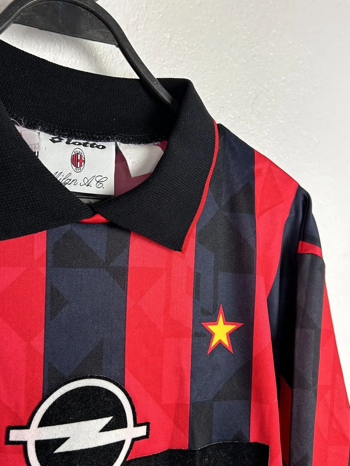 Lotto Sport Vintage Lotto AC Milan 1993/94 Home Kit Reworked L/S Jersey Size US M / EU 48-50 / 2 - 4 Thumbnail