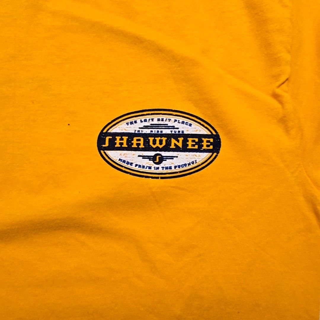 Hanes Vintage Shawnee Ski Ride Tube Shirt Graphic Yellow S Tee Size US S / EU 44-46 / 1 - 4 Thumbnail