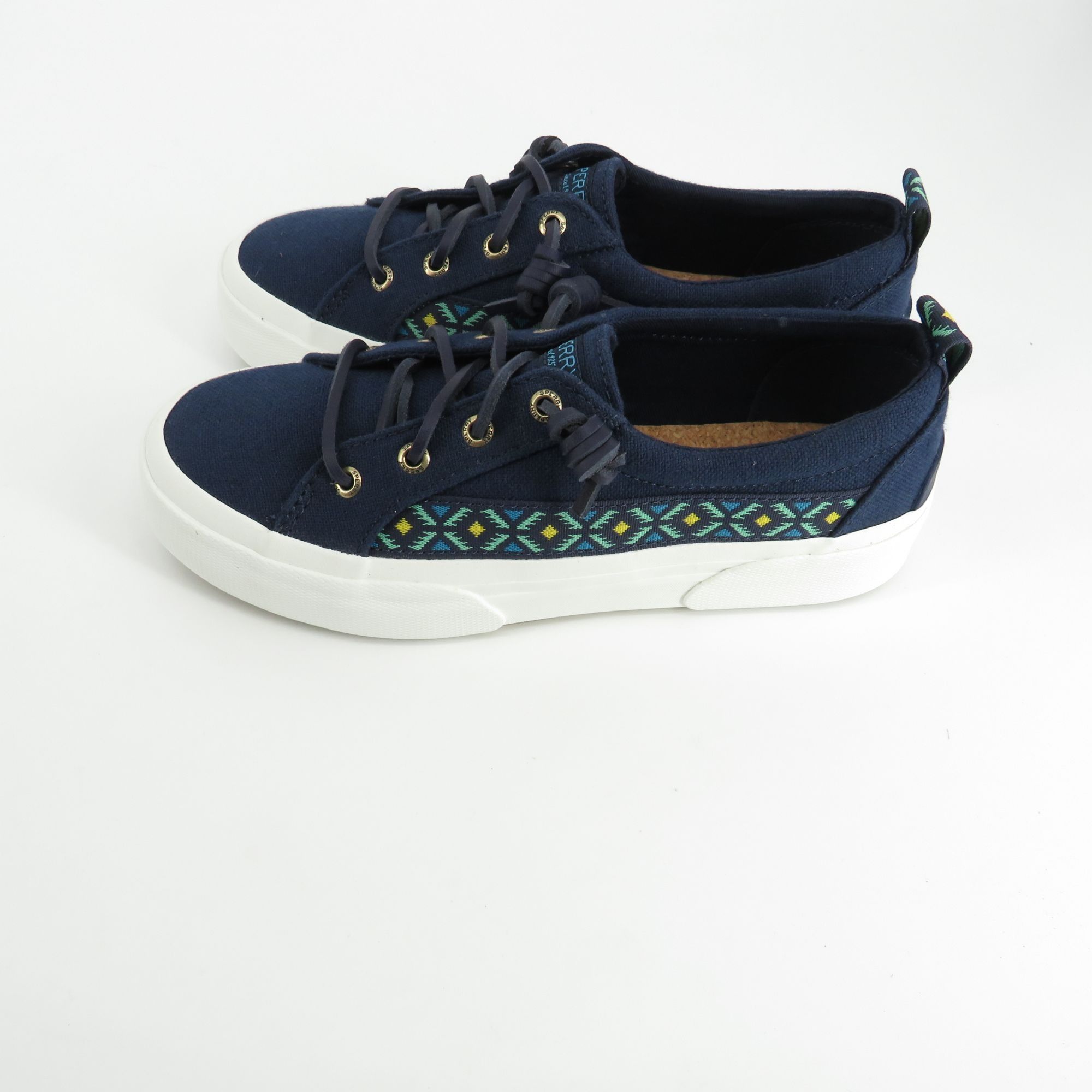 Sperry Sperry Womens Navy Canvas Sneakers Patterned Details White S Size US 6.5 / IT 36.5 - 6 Thumbnail