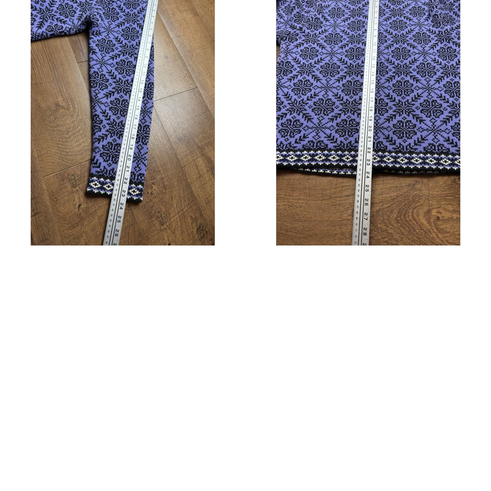 Vintage VINTAGE LL Bean Women’s Fisherman Cardigan Nordic Fair Isle Knit Crew Neck Long Sleeve Button Purple Black 100% Cotton Large Cardigan Womens Size L / US 10 / IT 46 - 8 Thumbnail