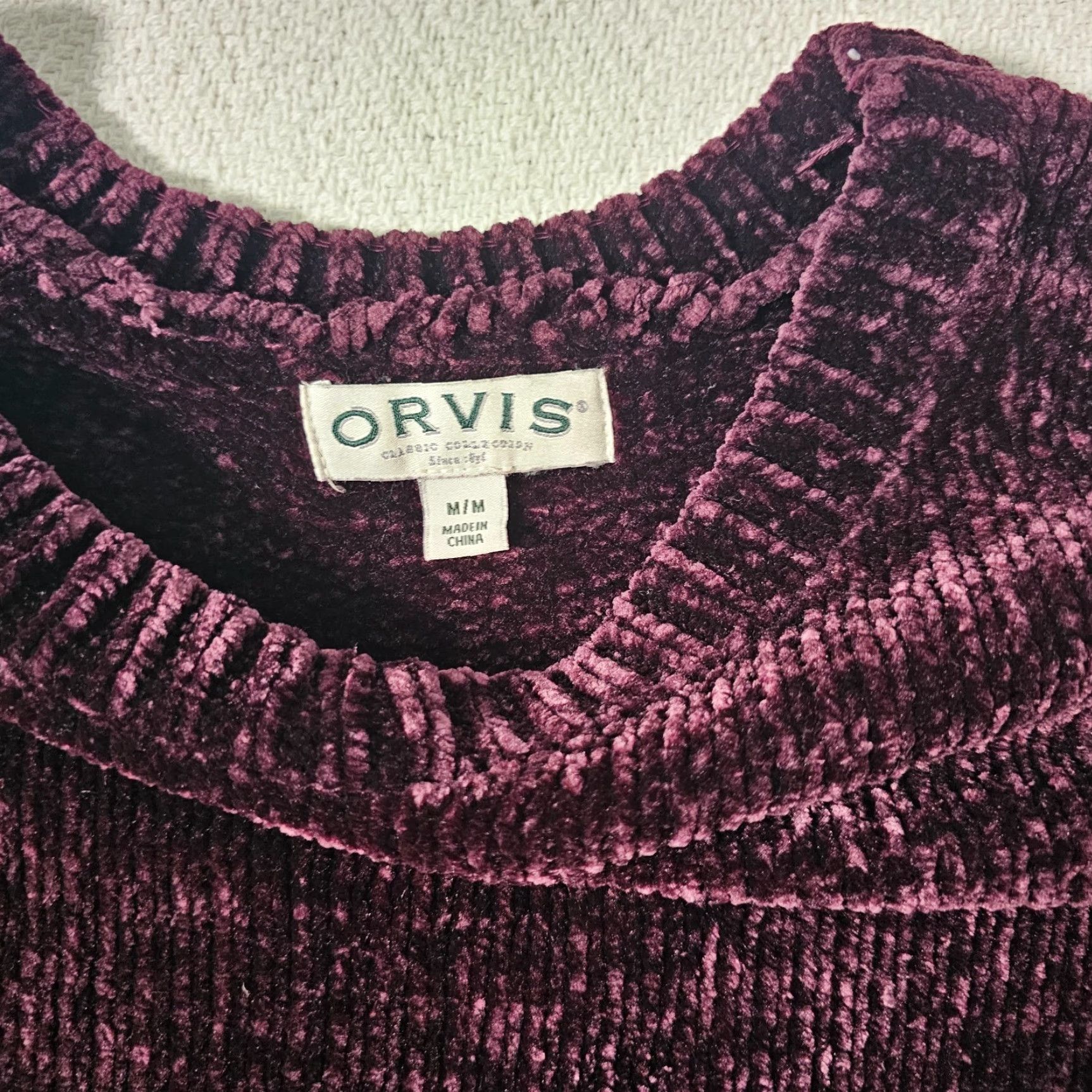 Orvis Orvis Women's Purple Crew Neck Long Sleeve Chenille Sweater M Size M / US 6-8 / IT 42-44 - 7 Thumbnail