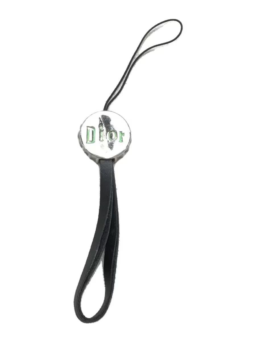 image of Dior Logo Bottle Cap Keychain in Black, Women's