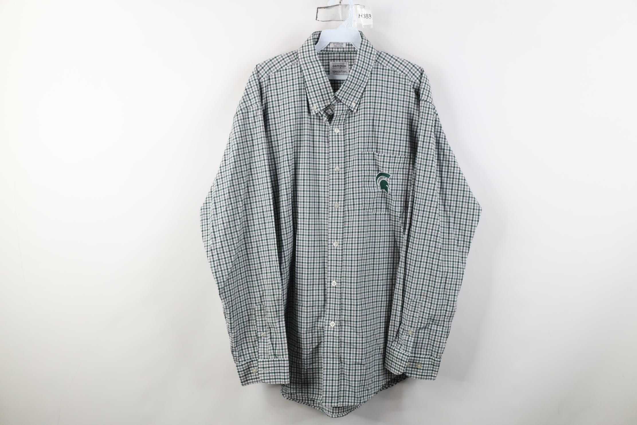 Vintage Vintage Head Michigan State University Collared Button Shirt Size US XL / EU 56 / 4 - 1 Thumbnail