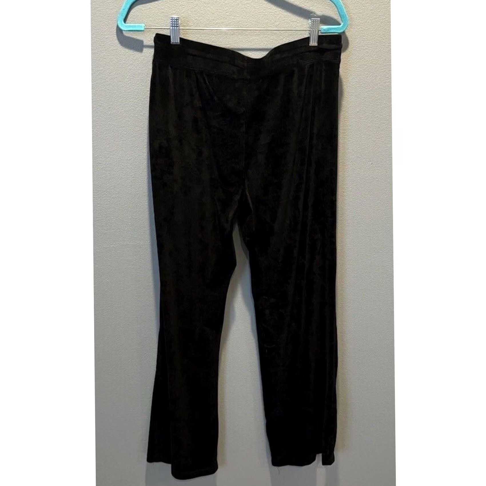 NBA NBA Sweatpants Womens L Black Velour Embroidered Logo Pull On Pants Size 24" / US 00 / IT 34 - 4 Thumbnail