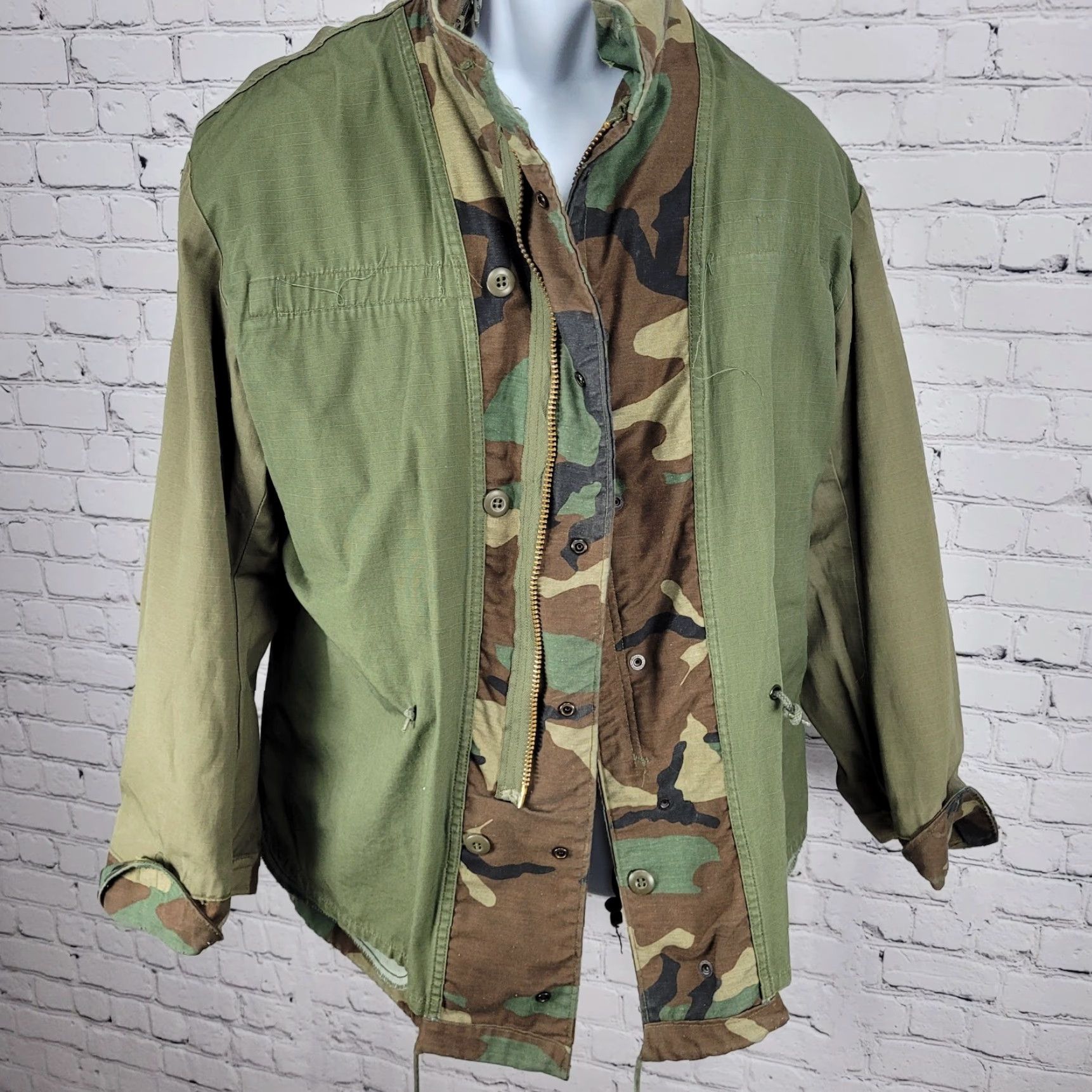 Vintage US Army Jacket Field Camo Cold Weather Zip Snap Military Medium M Size US M / EU 48-50 / 2 - 5 Thumbnail