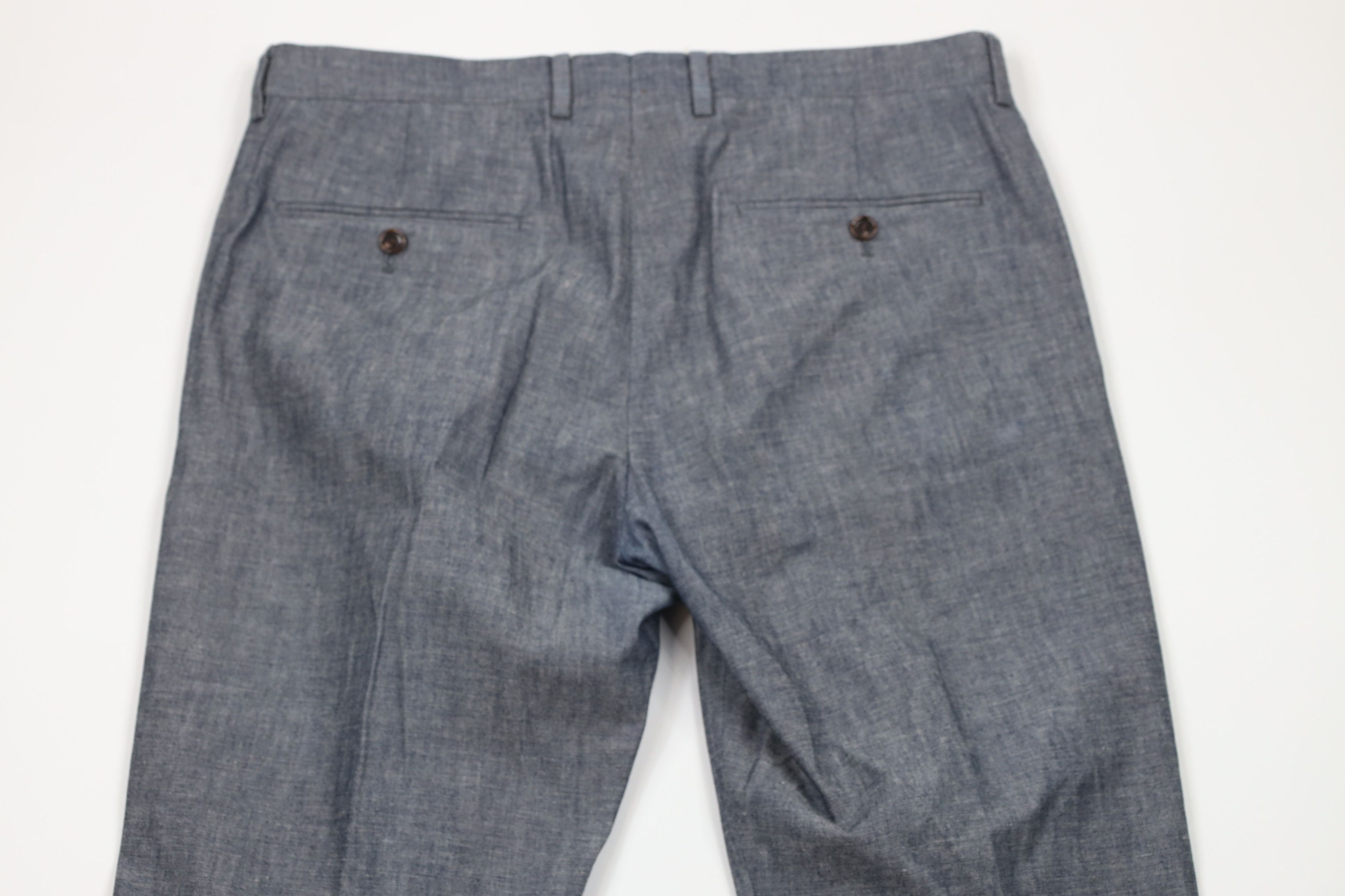 J.Crew × Vintage J Crew Fit Skinny Leg Chambray Chino Pants Trousers Blue Size US 33 - 9 Thumbnail